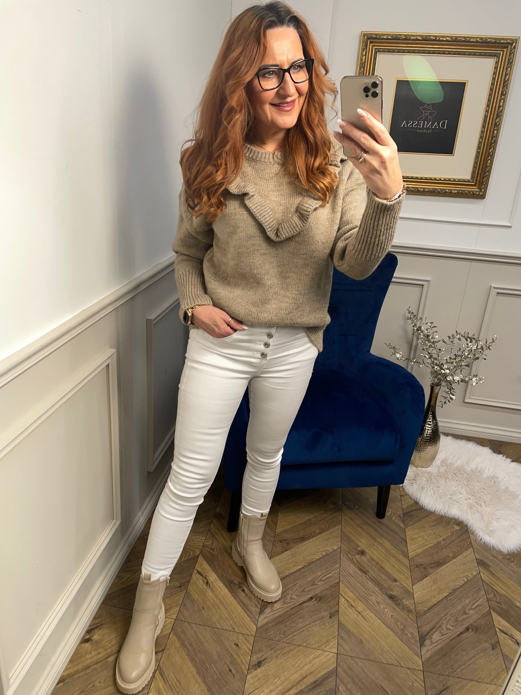 Thick Knitted Wool Blend Jumper Stay Cozy Camel