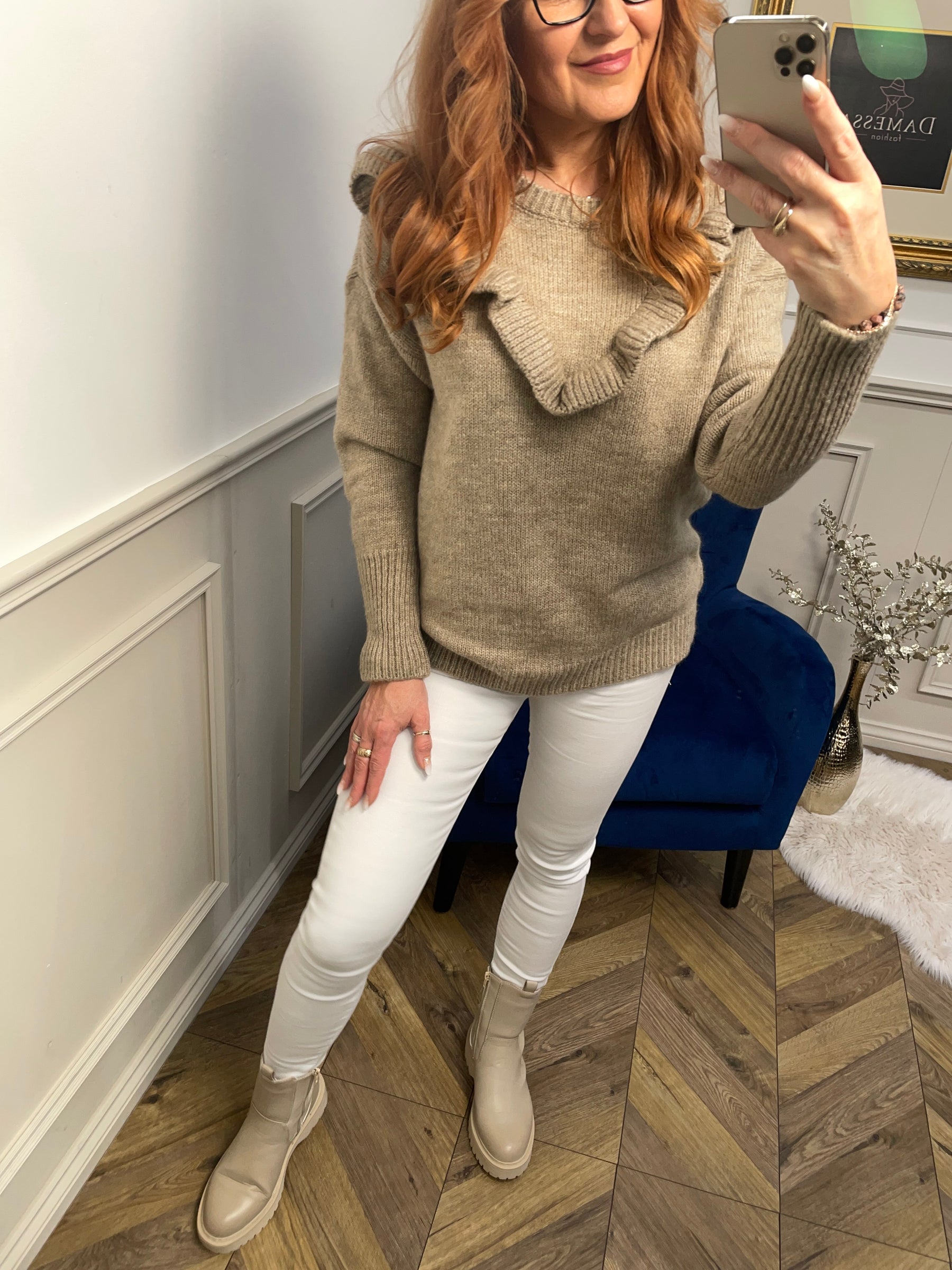 Thick Knitted Wool Blend Jumper Stay Cozy Camel