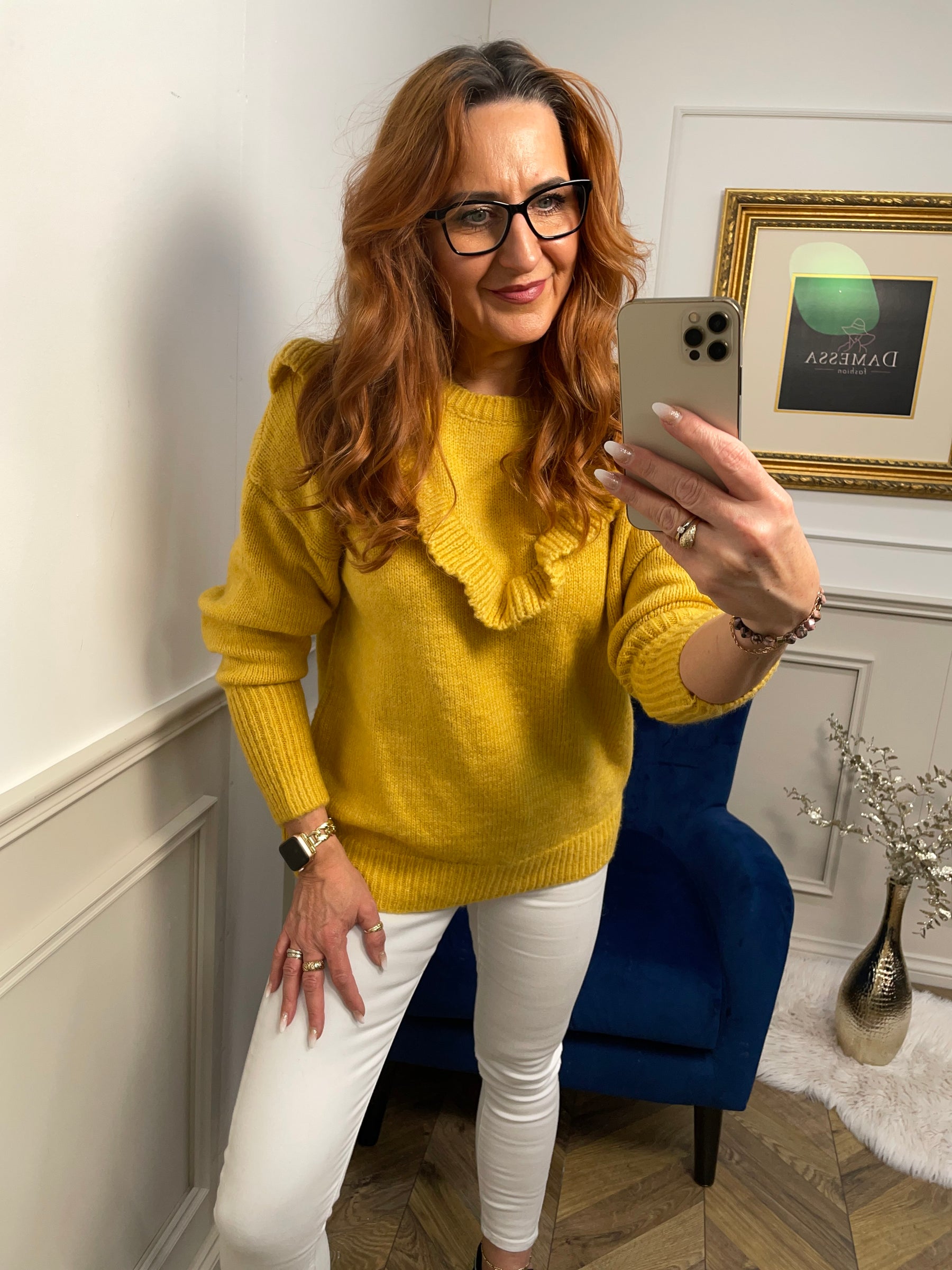 Thick Knitted Wool Blend Jumper Stay Cozy Yellow