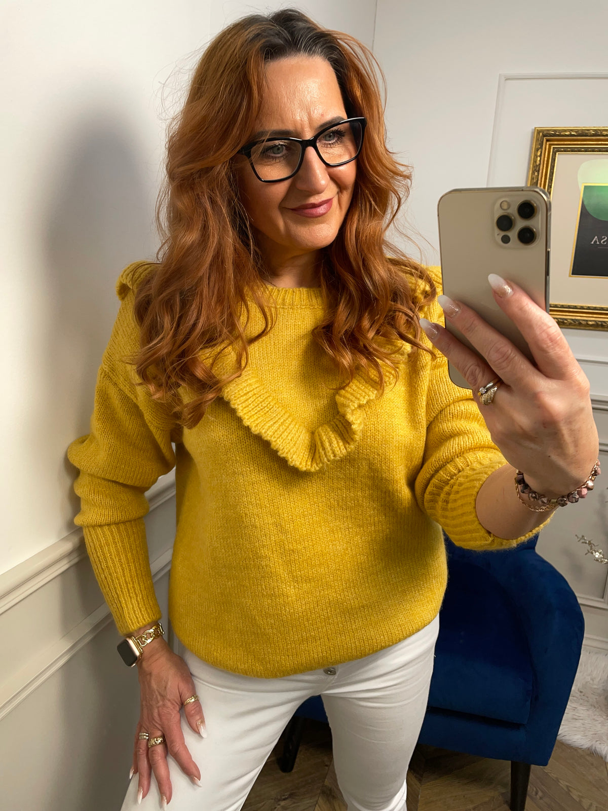 Thick Knitted Wool Blend Jumper Stay Cozy Yellow