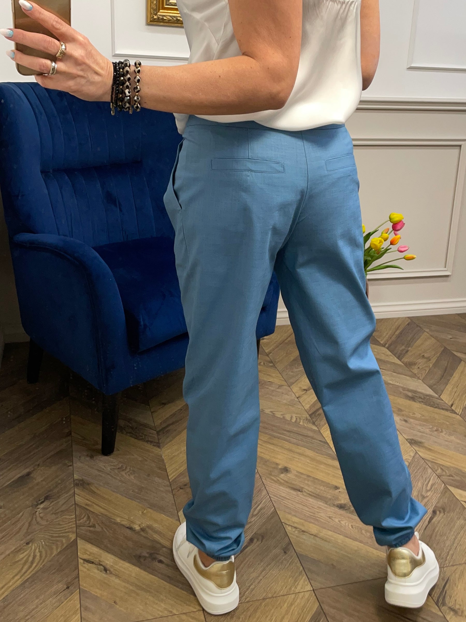 Linen Trousers Rita Koss Blue