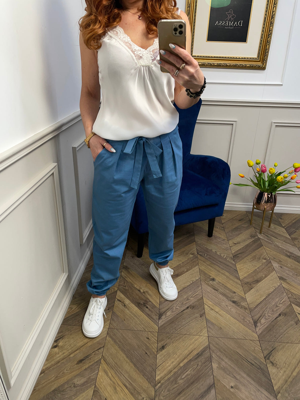 Linen Trousers Rita Koss Blue