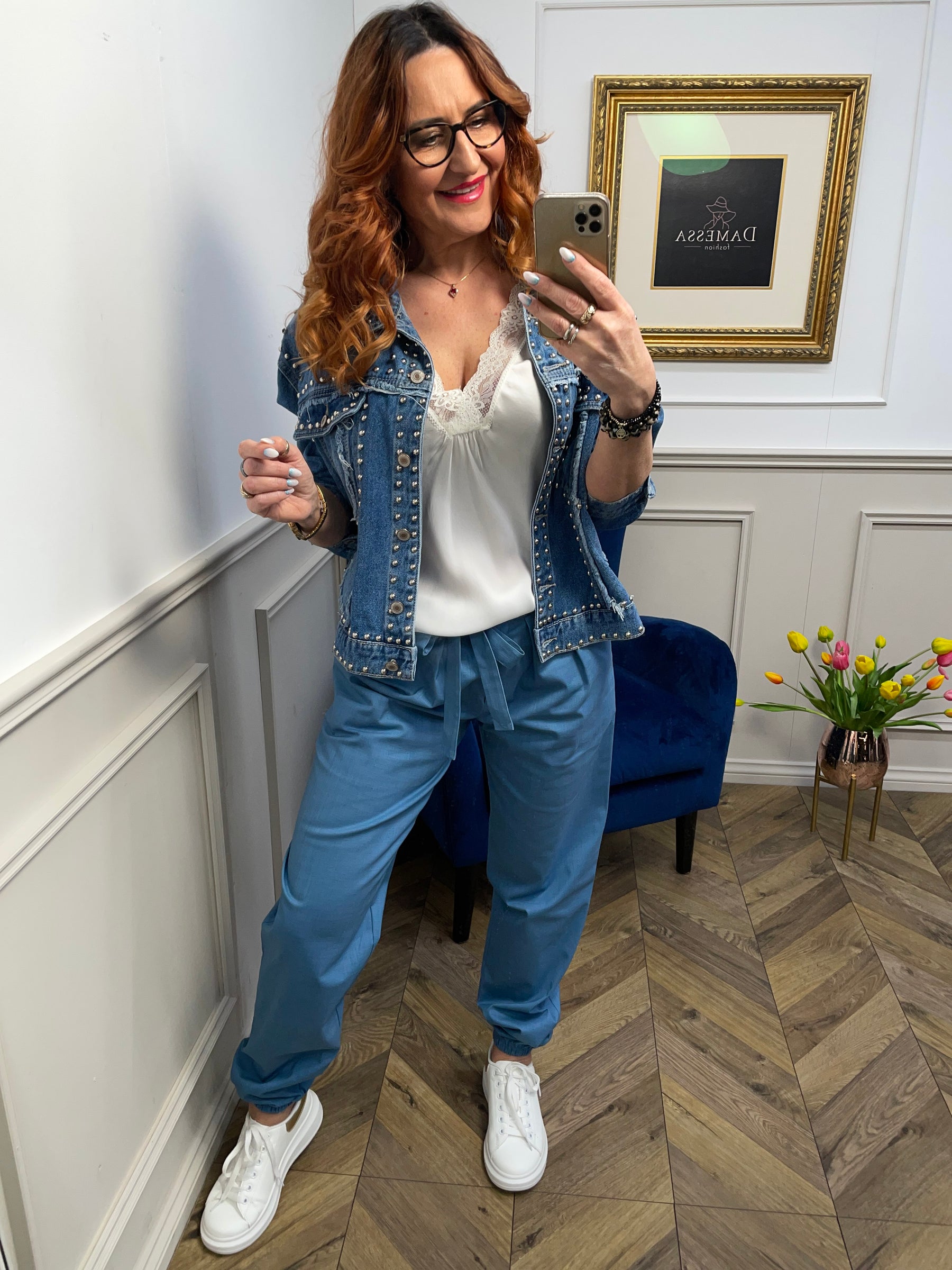 Linen Trousers Rita Koss Blue