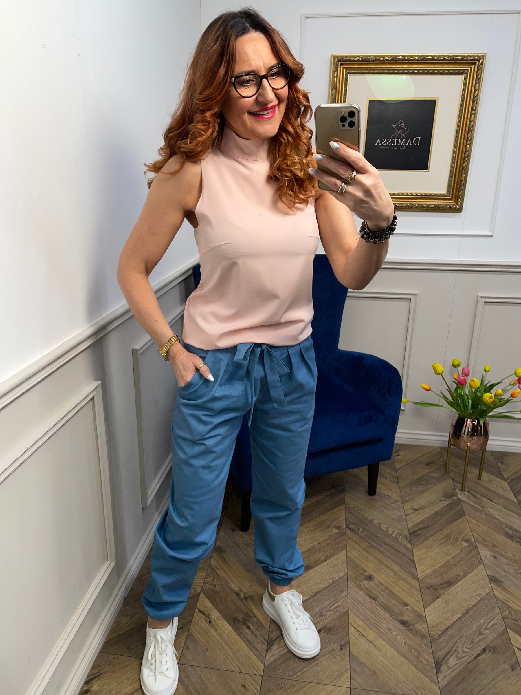 Linen Trousers Rita Koss Blue