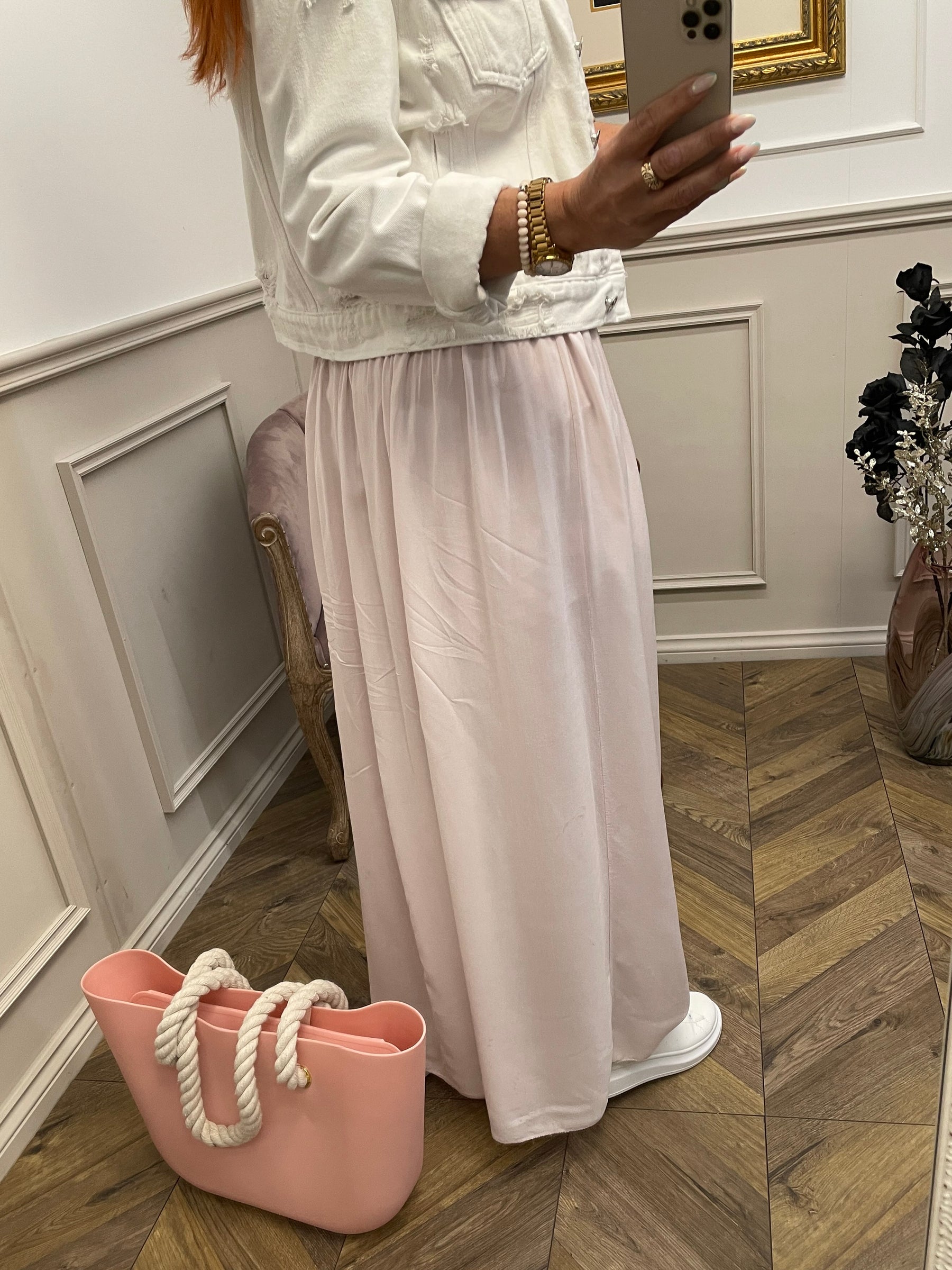 Flattering Maxi Skirt Salermo Baby Pink