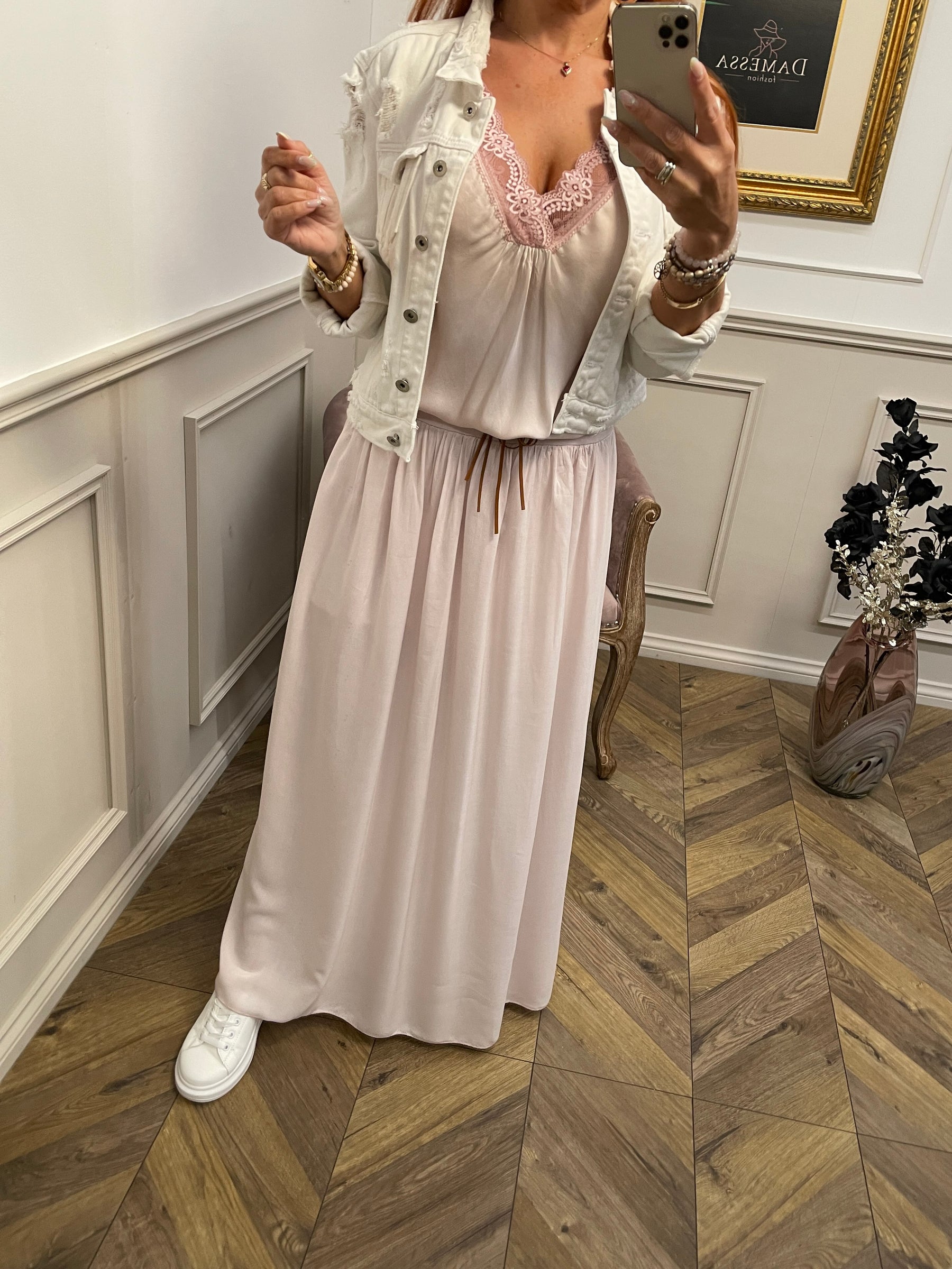 Flattering Maxi Skirt Salermo Baby Pink