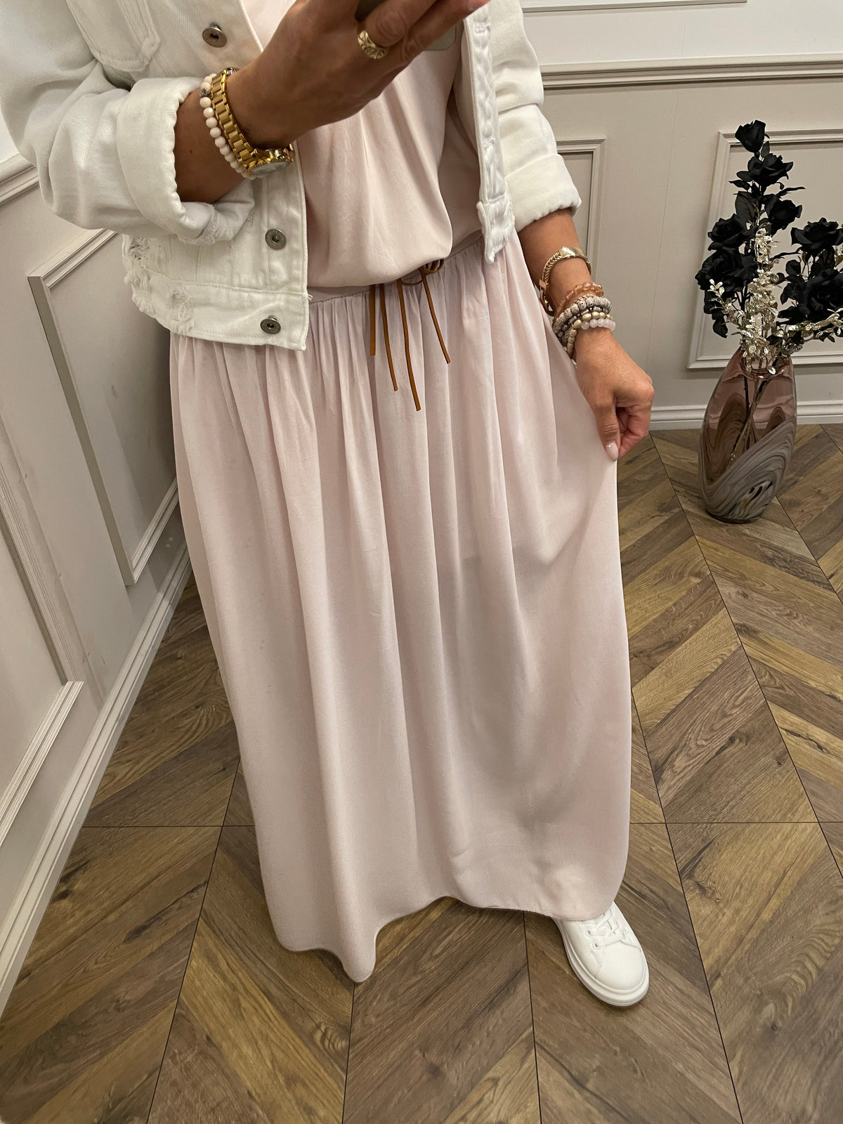 Flattering Maxi Skirt Salermo Baby Pink