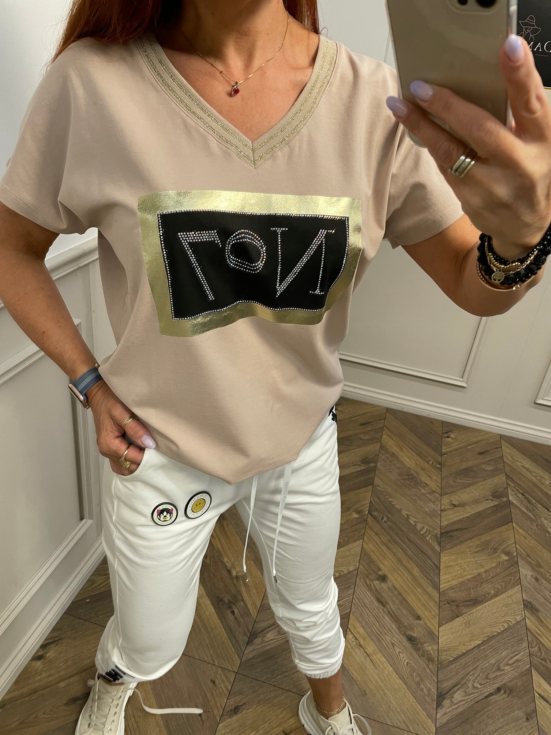 Short Sleeve Top Alexa  No7 Beige