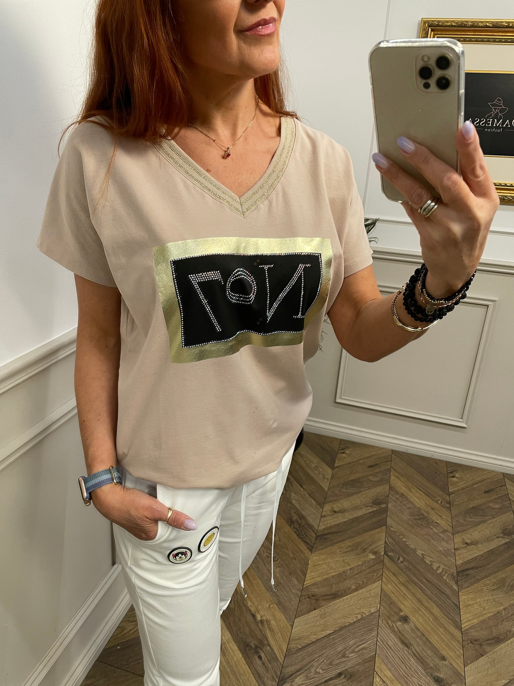 Short Sleeve Top Alexa  No7 Beige