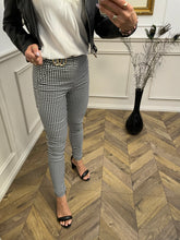 Slim Fit Gingham Design Trousers Azanto Black & White