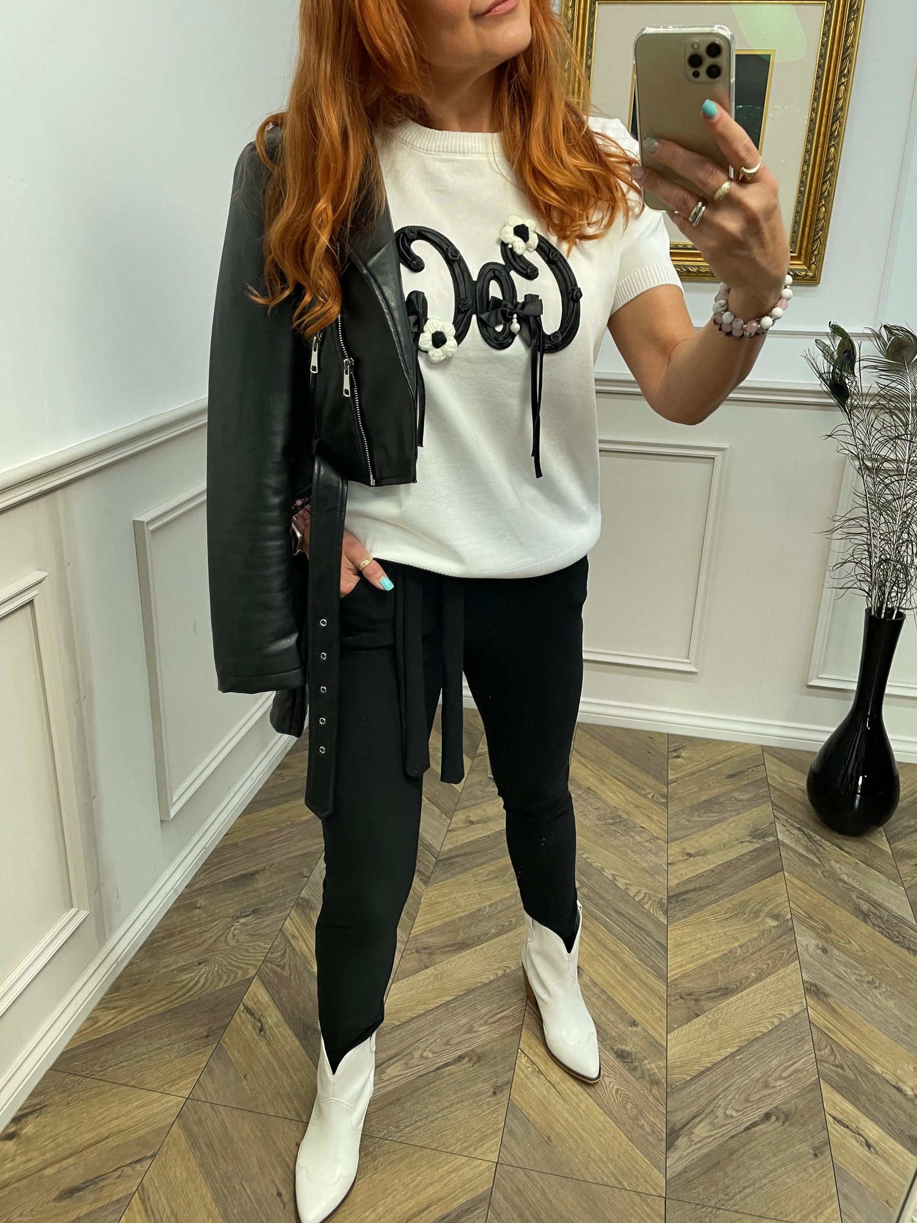 Short Sleeve Jumper Coco White