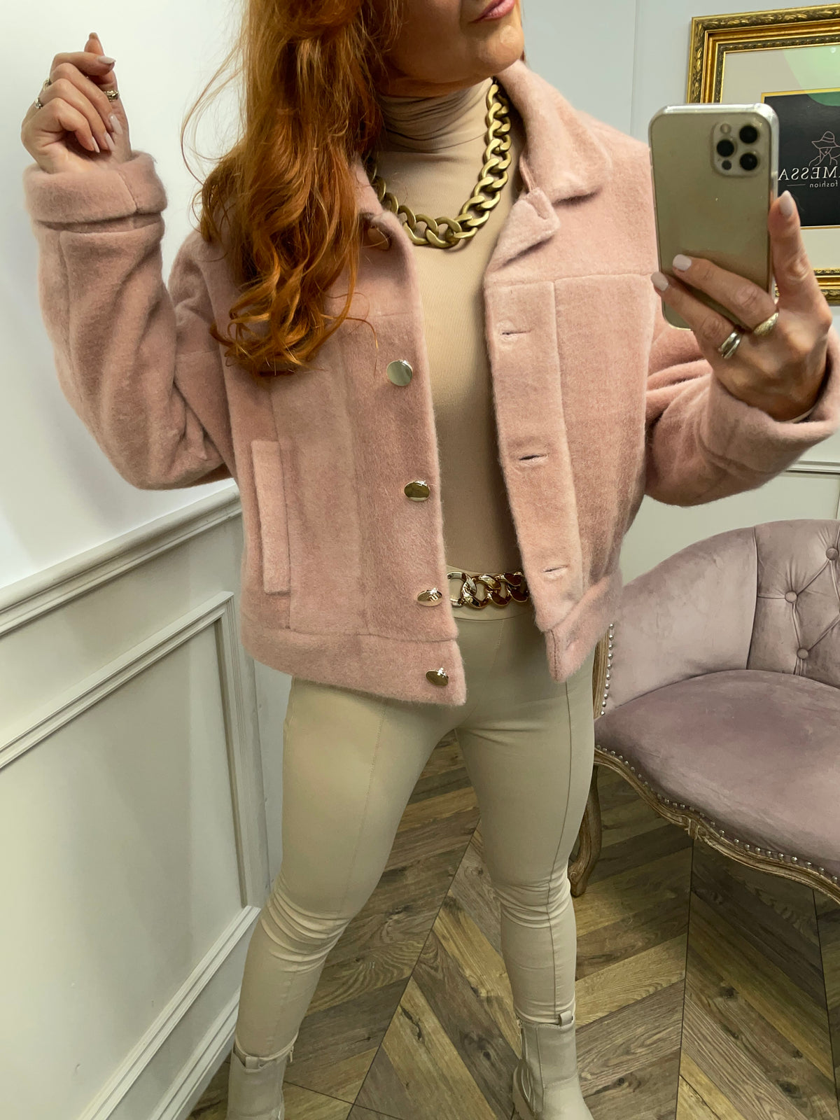 Alpaca Style Jacket Alpino Pink