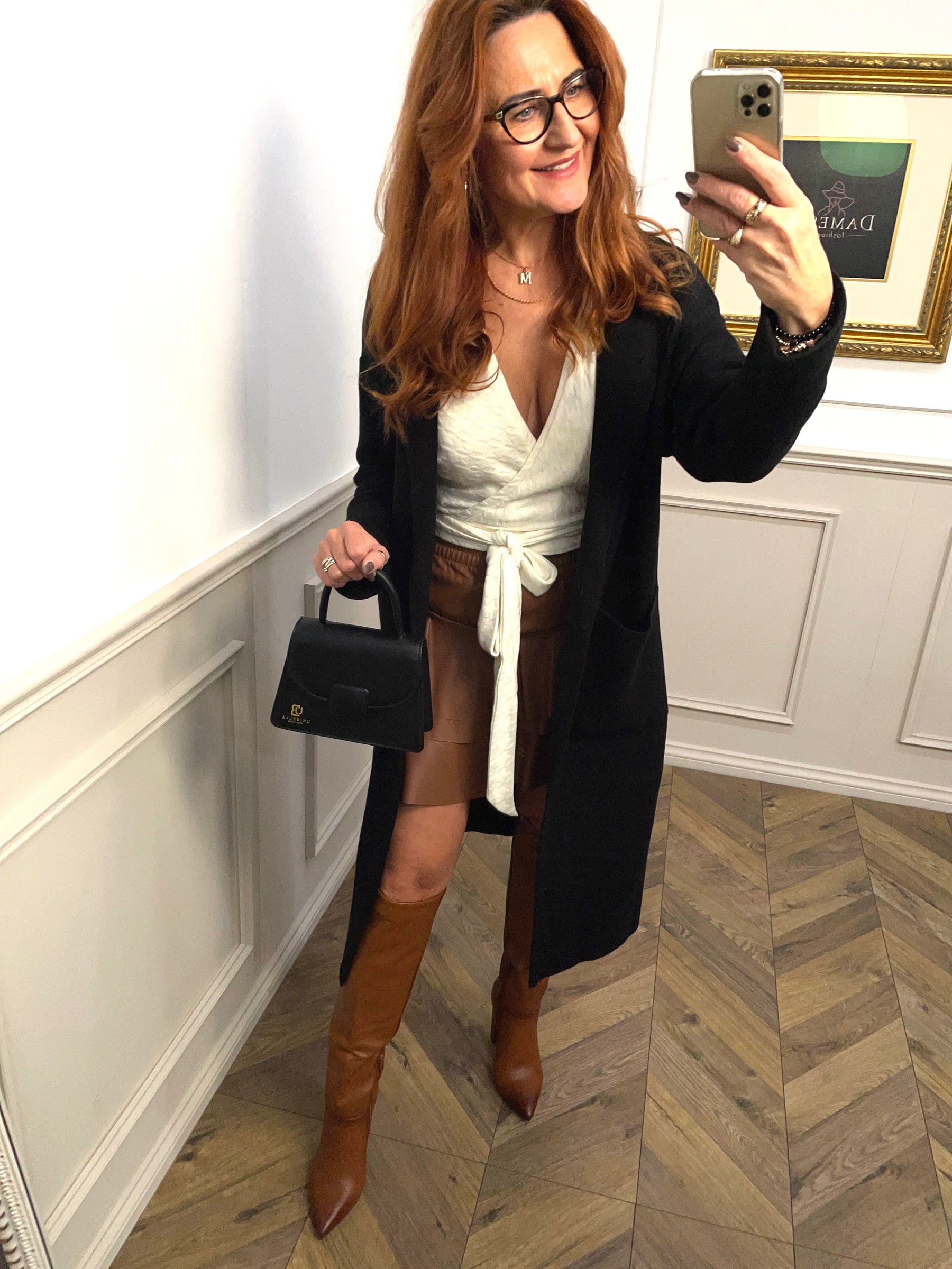 Cashmere Blend Belted Coat Mango Black