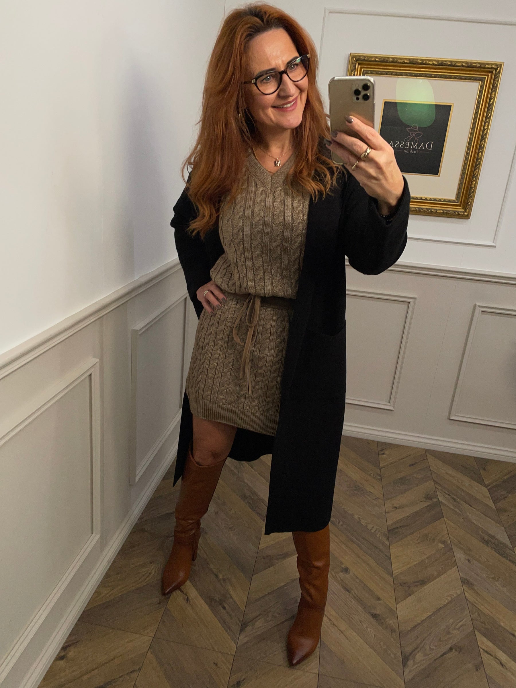 Knitted Dress Vienetta Coffee