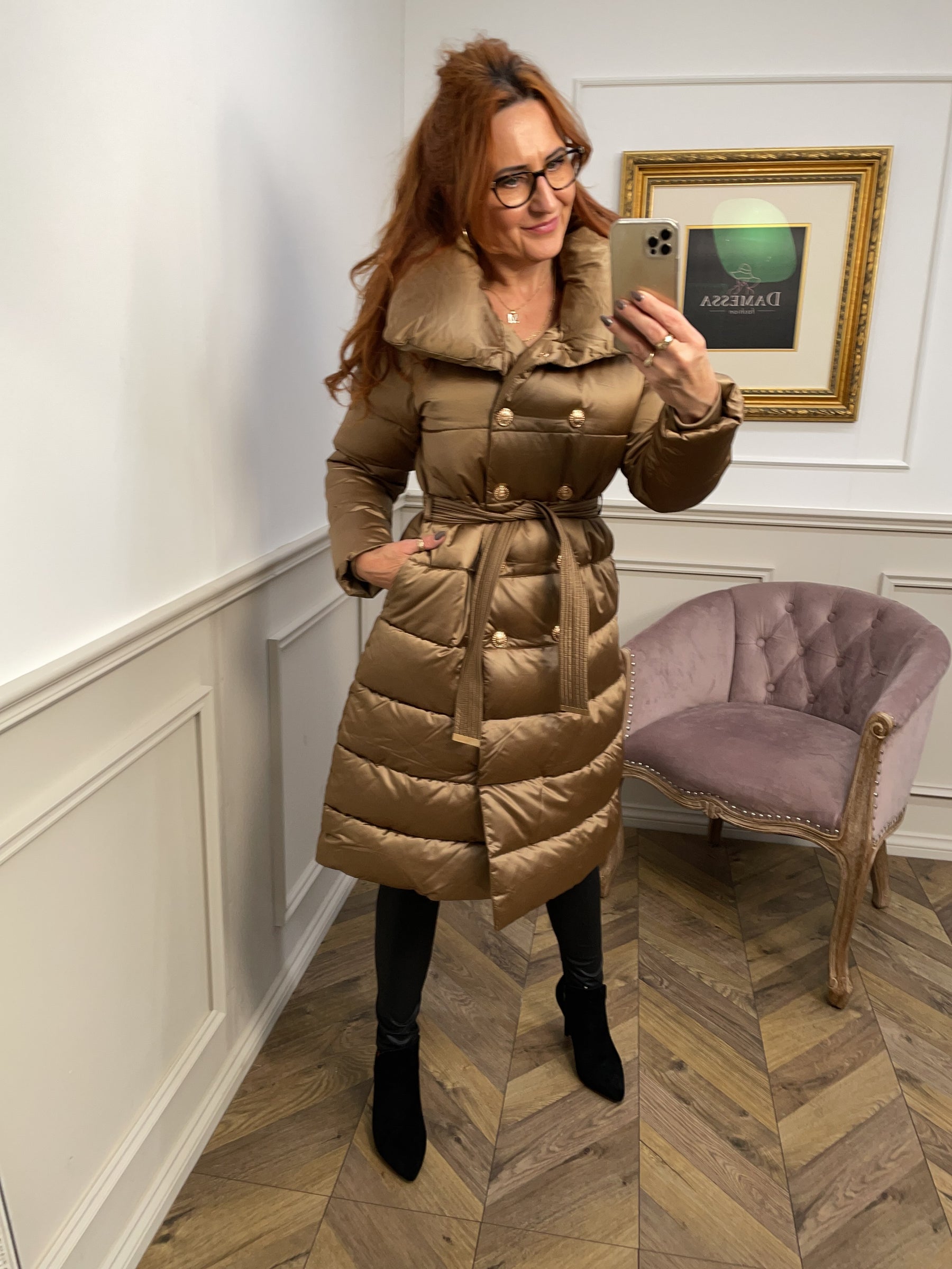 Puffer Coat Golden Camel/Gold