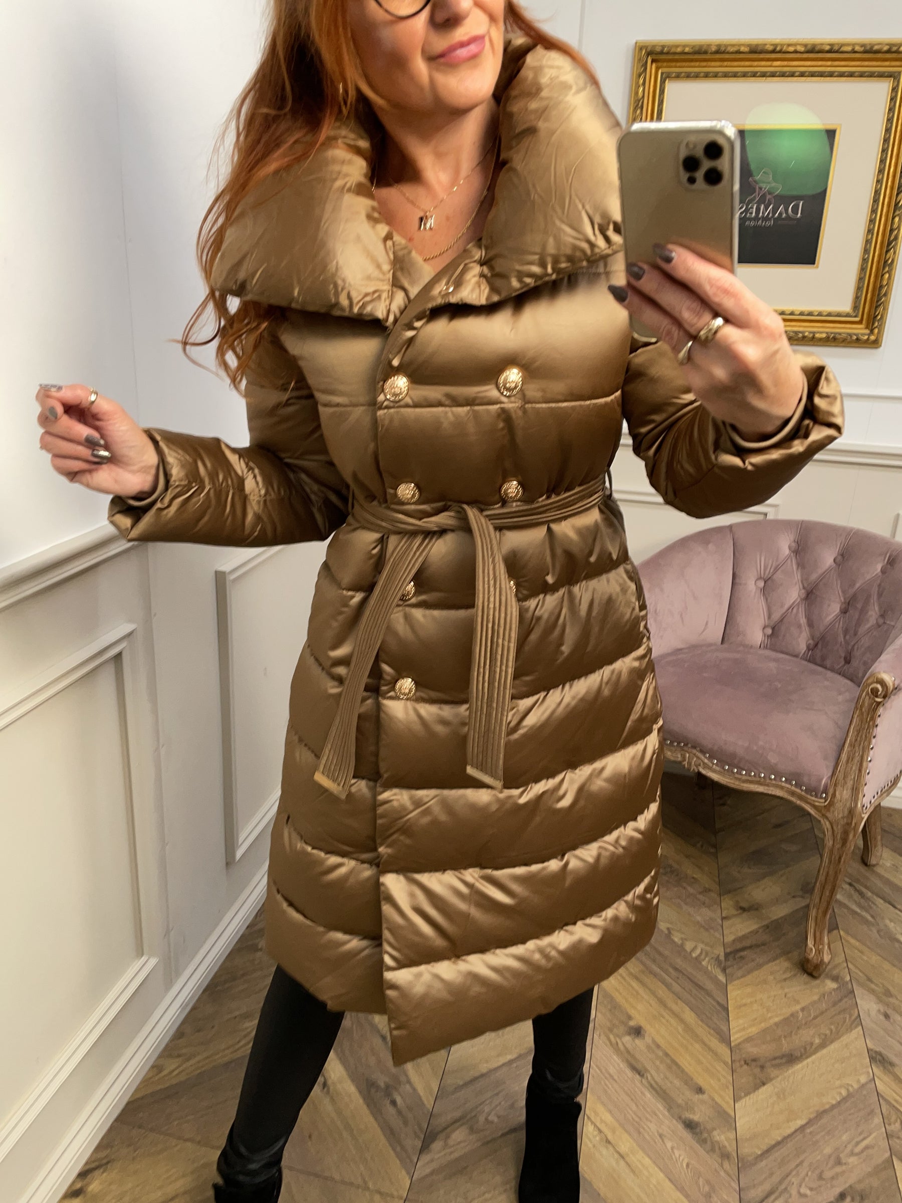 Puffer Coat Golden Camel/Gold