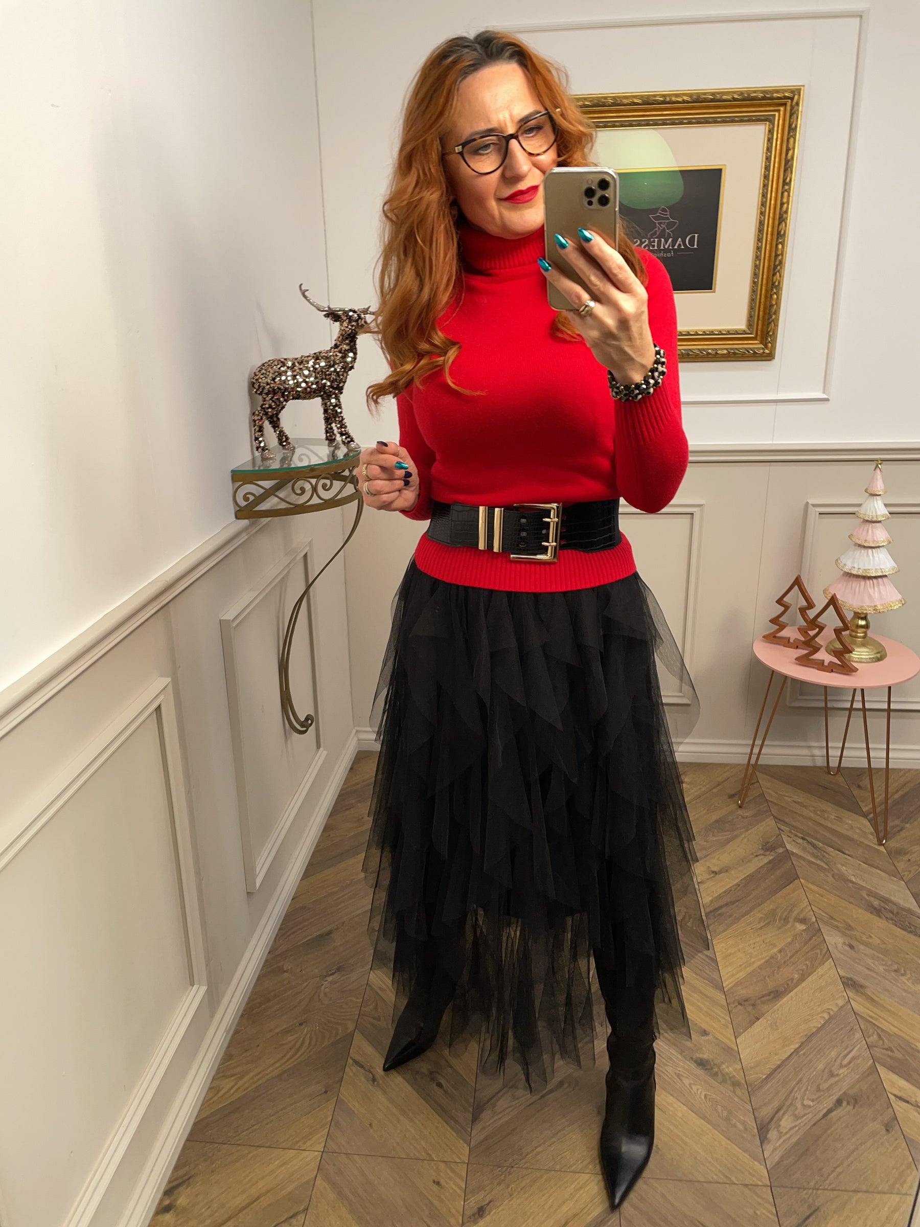 Ruffle Tiered Tulle Mesh Maxi Skirt My Glorious Black