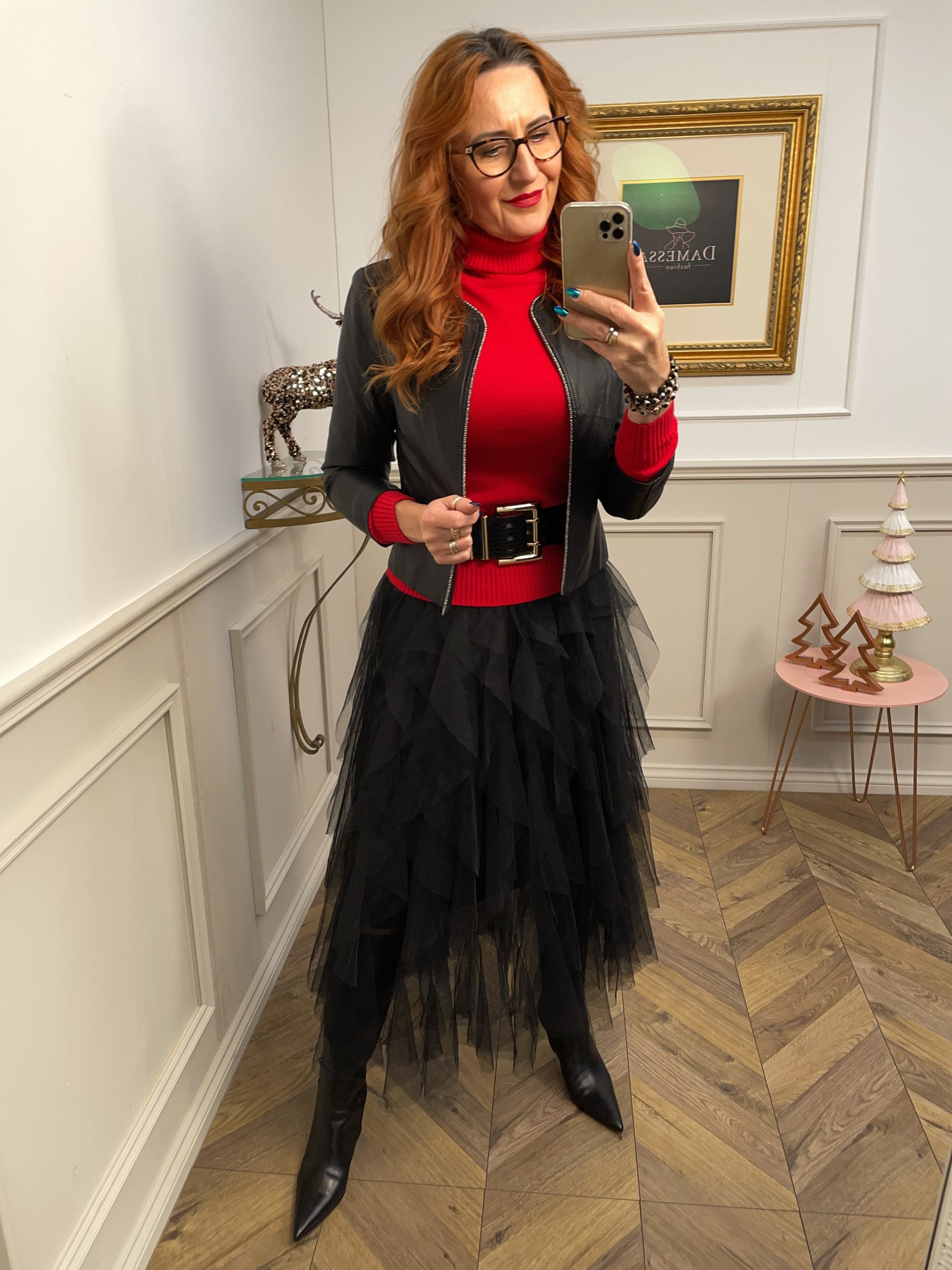 Ruffle Tiered Tulle Mesh Maxi Skirt My Glorious Black