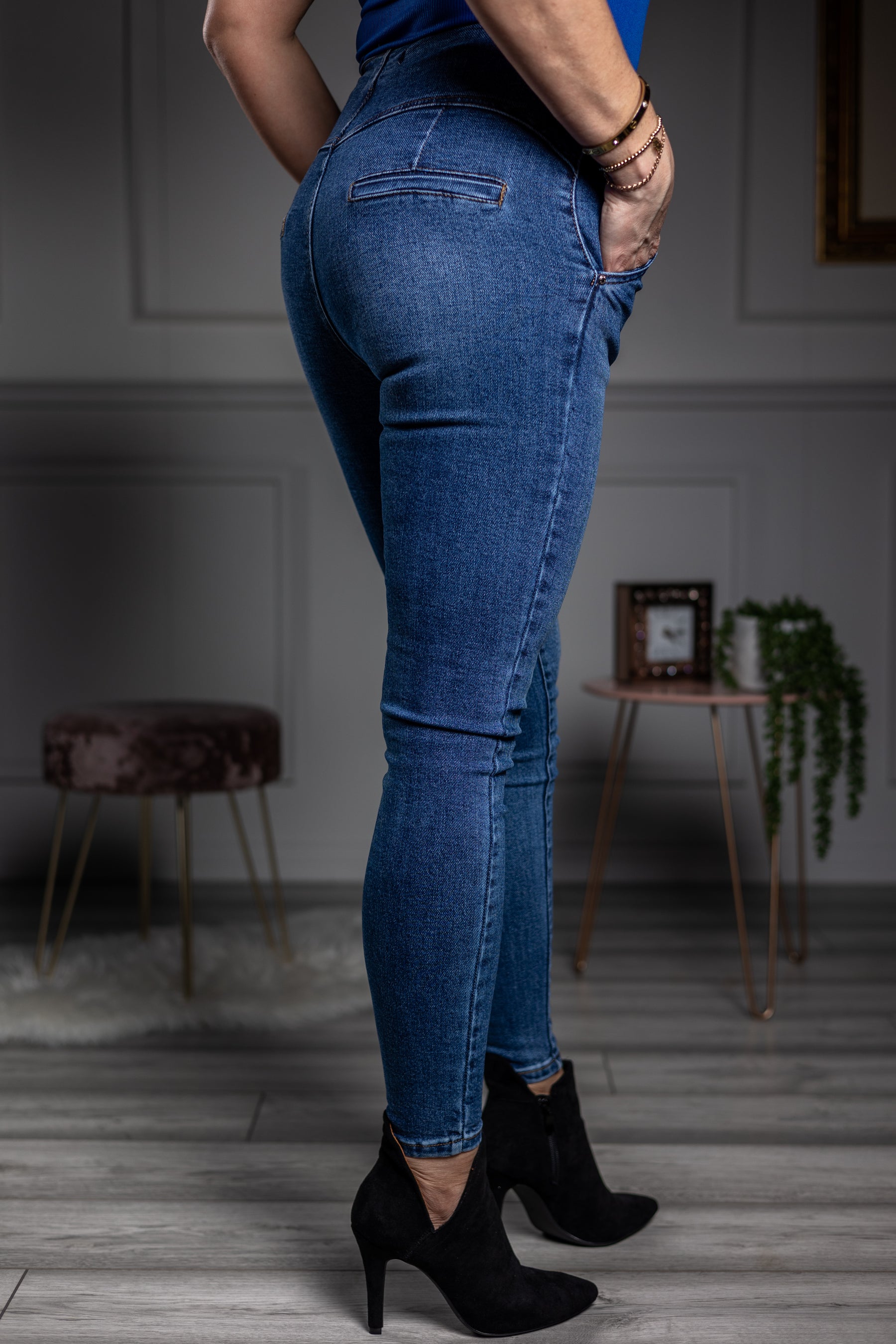 High Waist Jeans Disco Blue