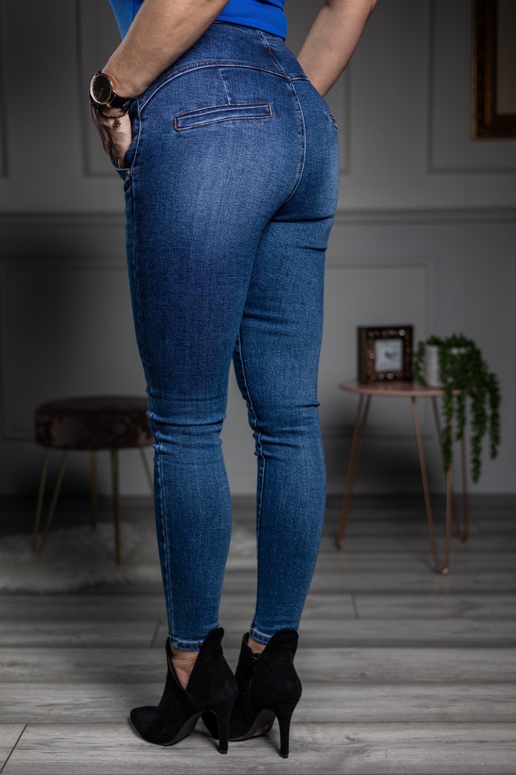 High Waist Jeans Disco Blue