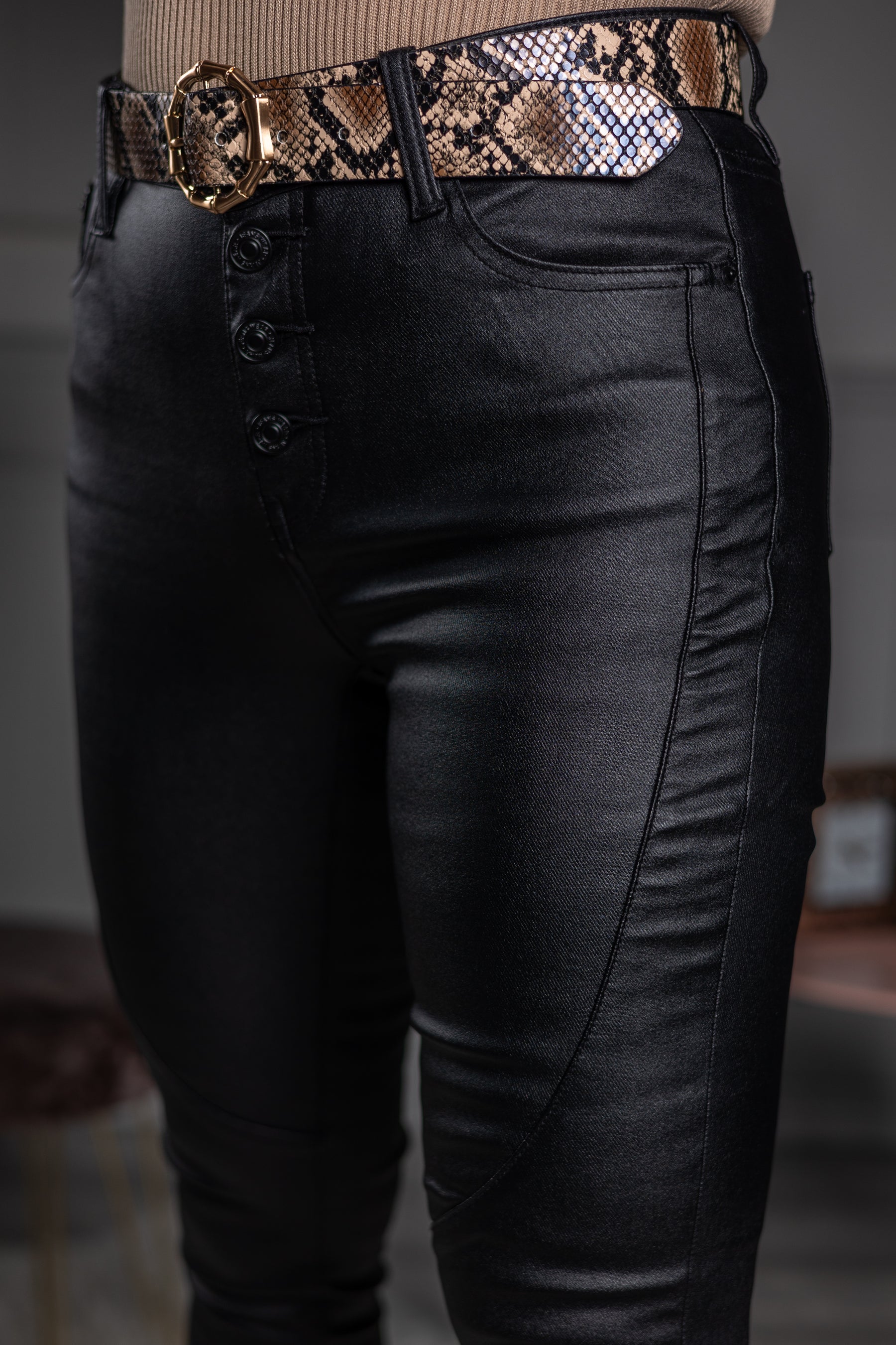 Coated Jeans Angeles Black