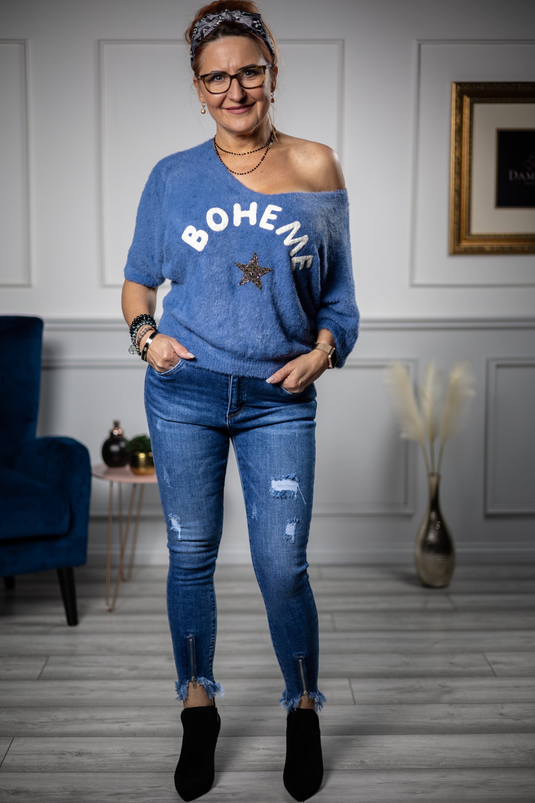 Alpaca Style Jumper Boheme Blue