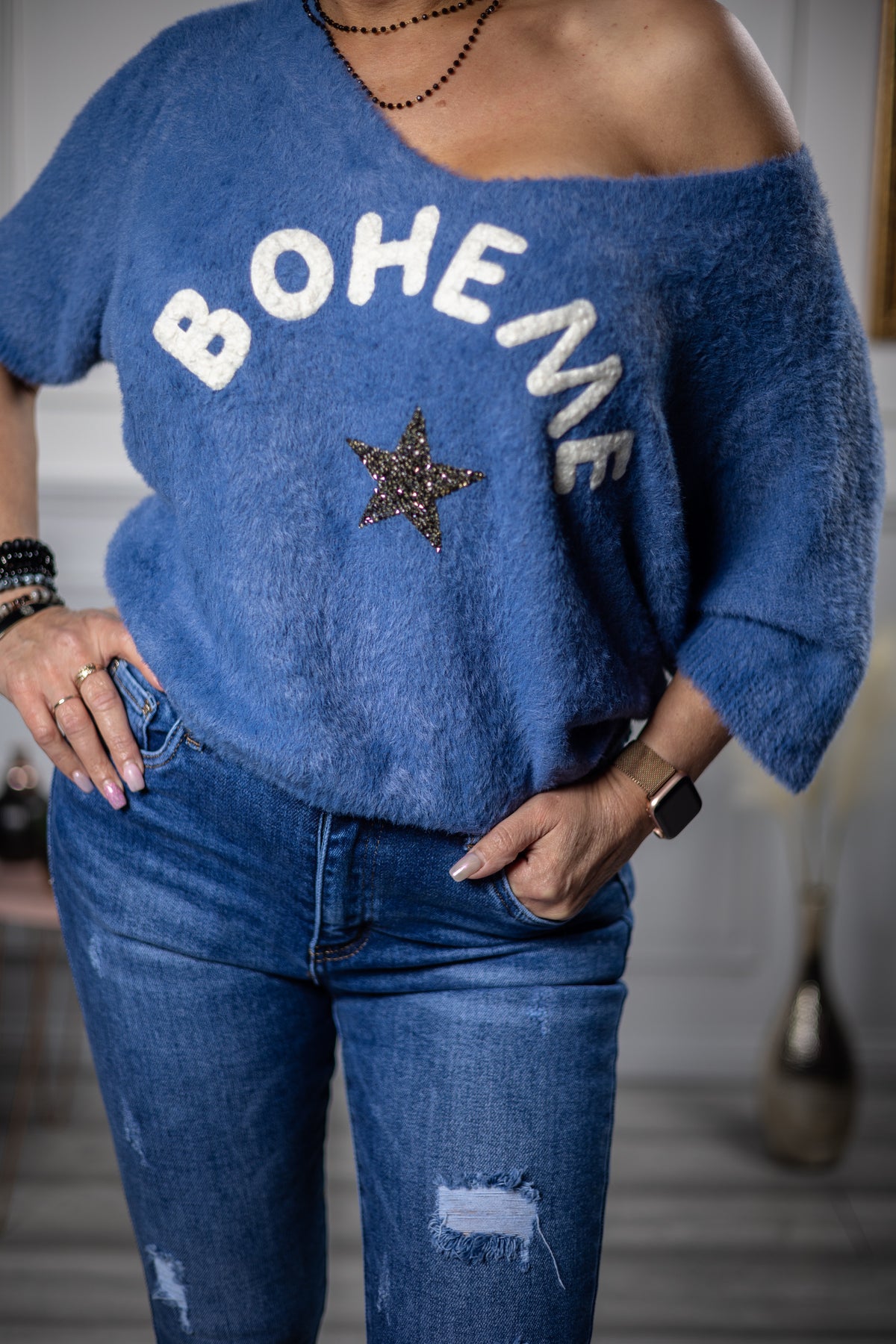 Alpaca Style Jumper Boheme Blue