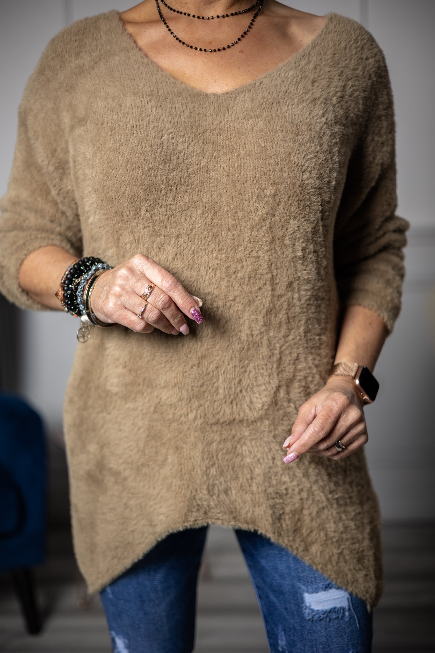 Alpaca Style Jumper Triangle Camel