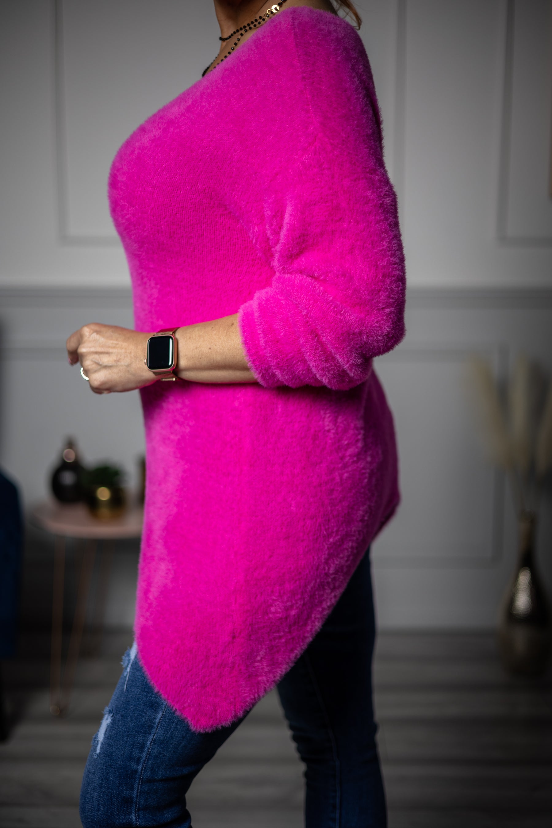 Alpaca Style Jumper Triangle Pink