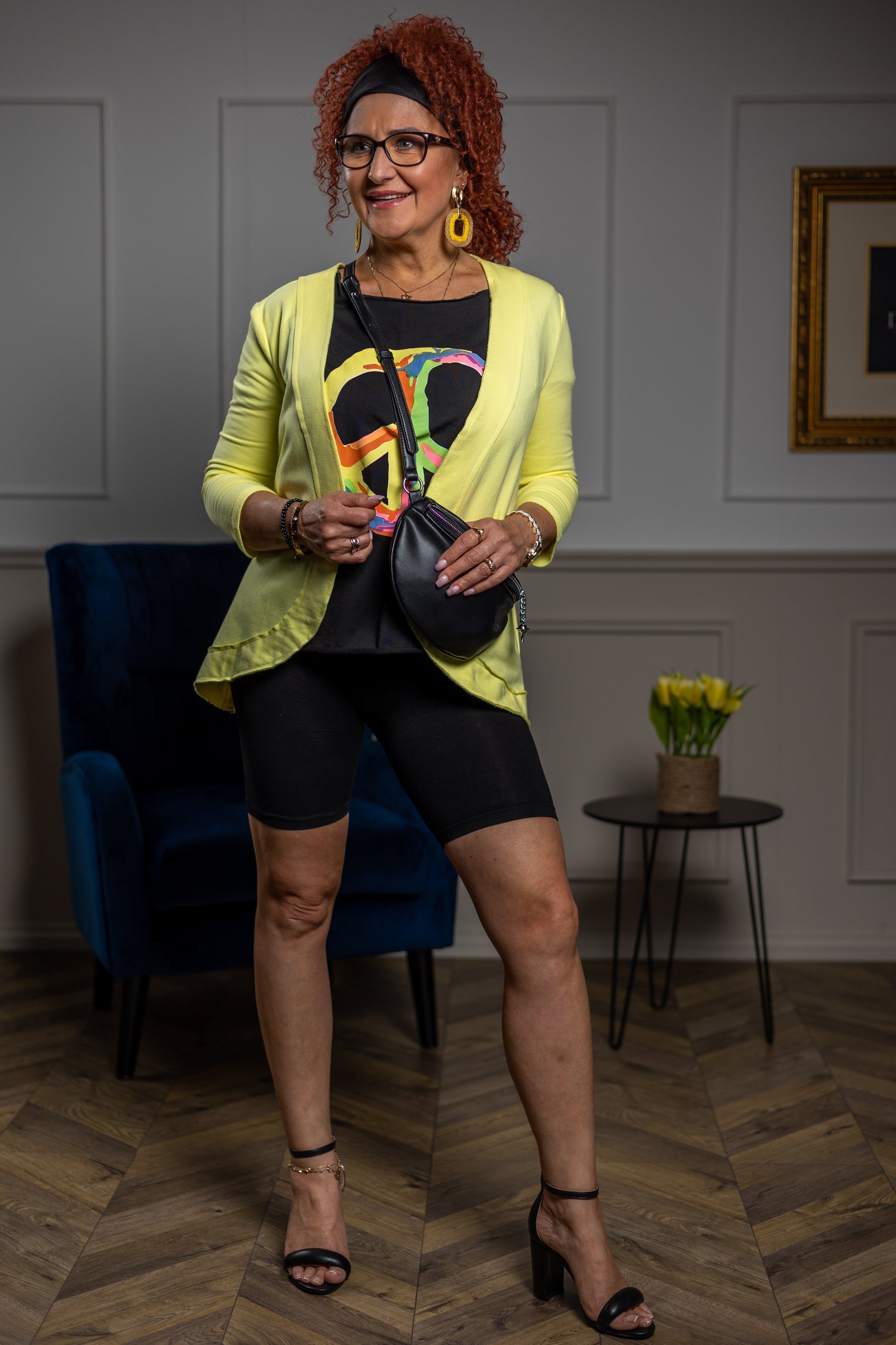 Open Front Blazer Lemon