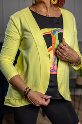 Open Front Blazer Lemon