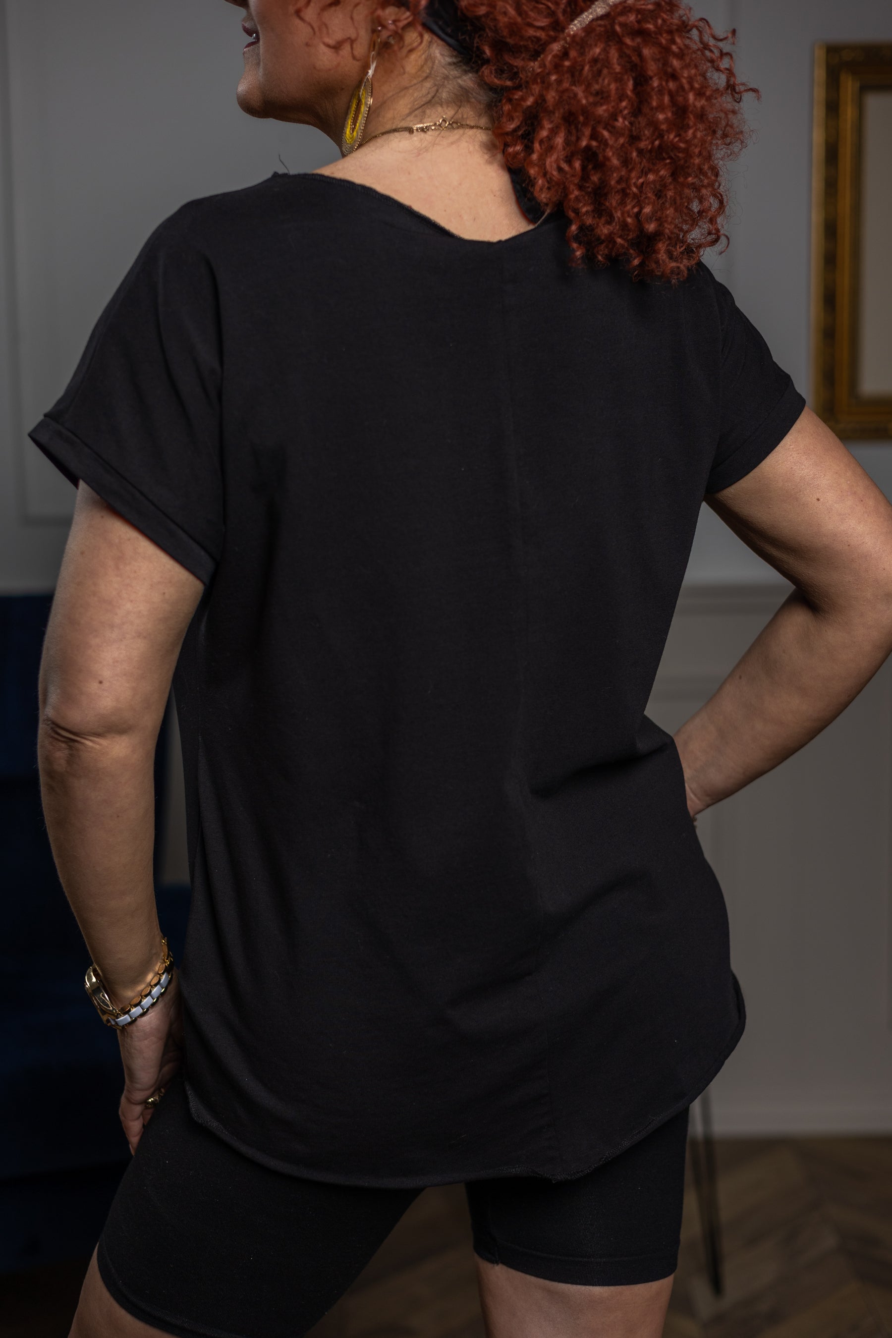 Cotton T-shirt Peace Black