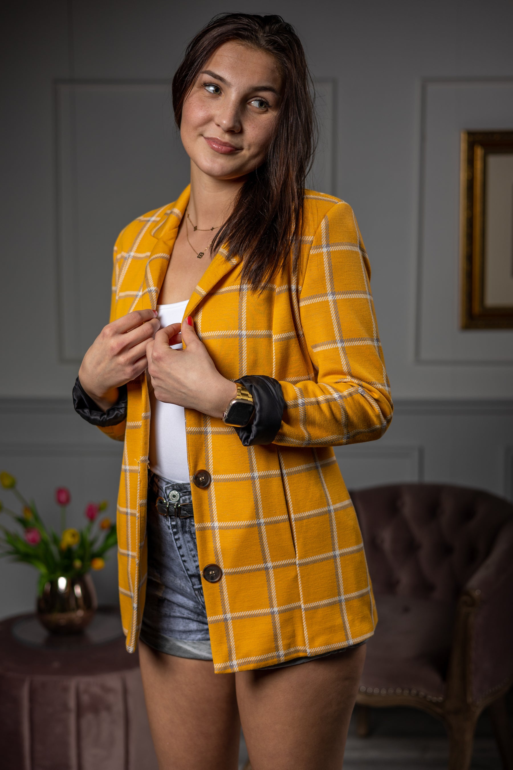 Checked Blazer Dolce Yellow