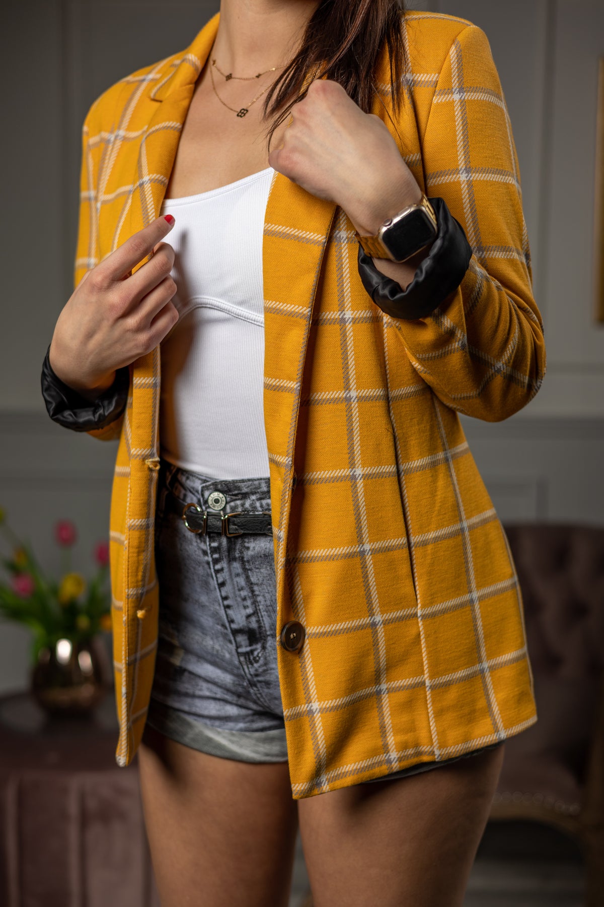 Checked Blazer Dolce Yellow