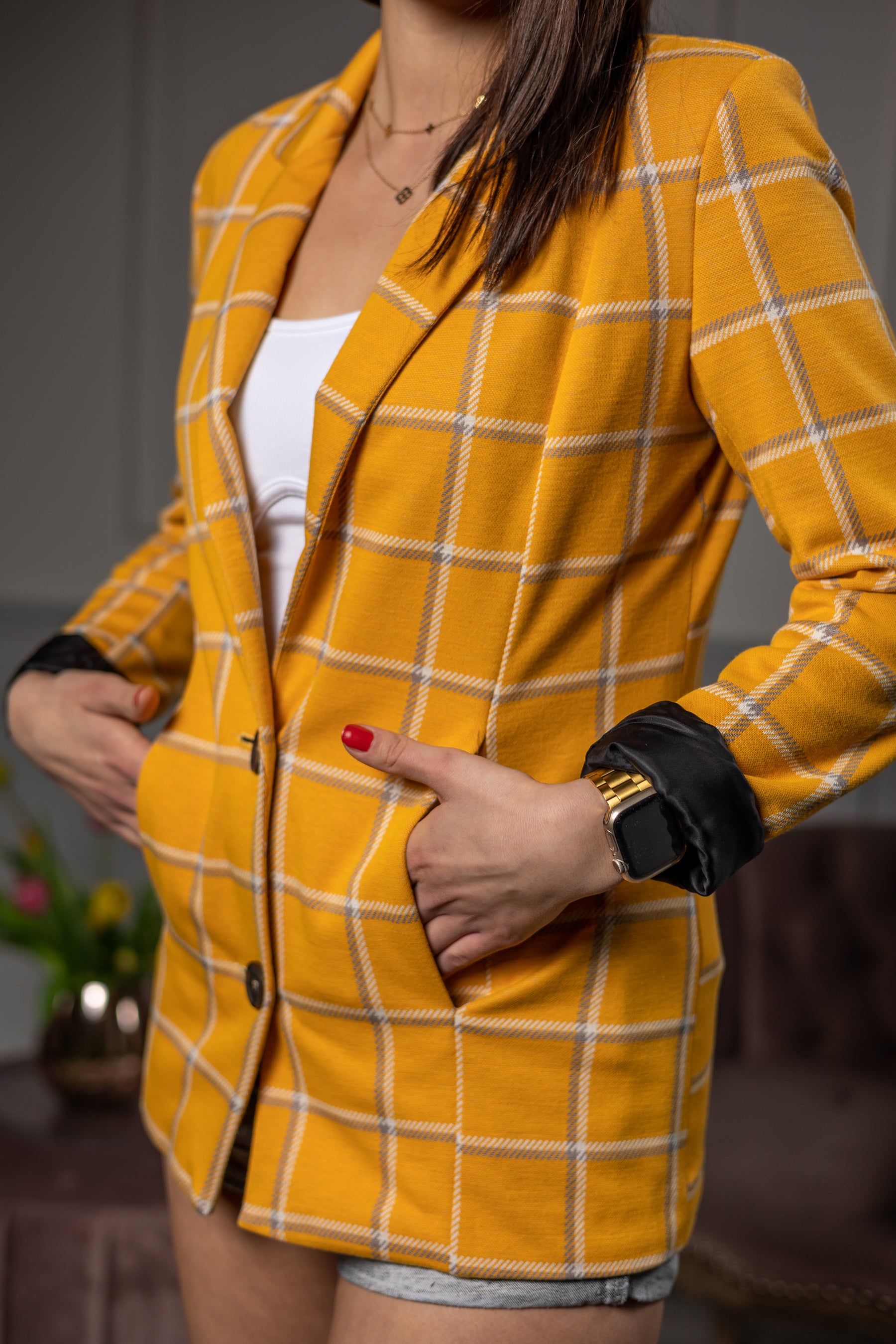 Checked Blazer Dolce Yellow