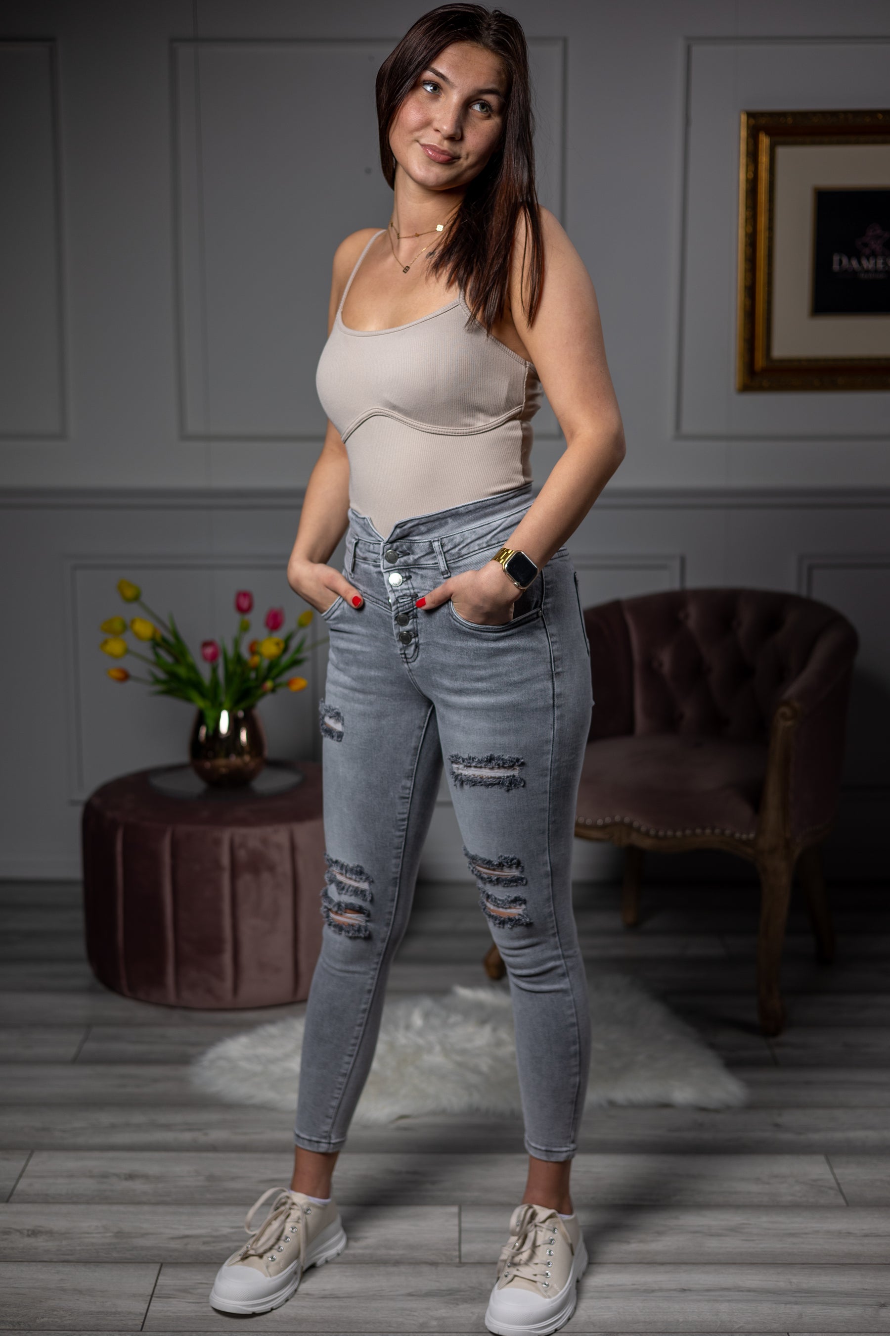 Strappy Corset Top Larisa Beige