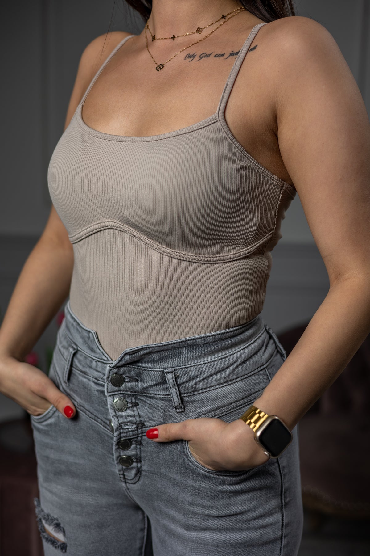 Strappy Corset Top Larisa Beige