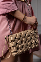 Quilted Clutch Bag Bottega Beige