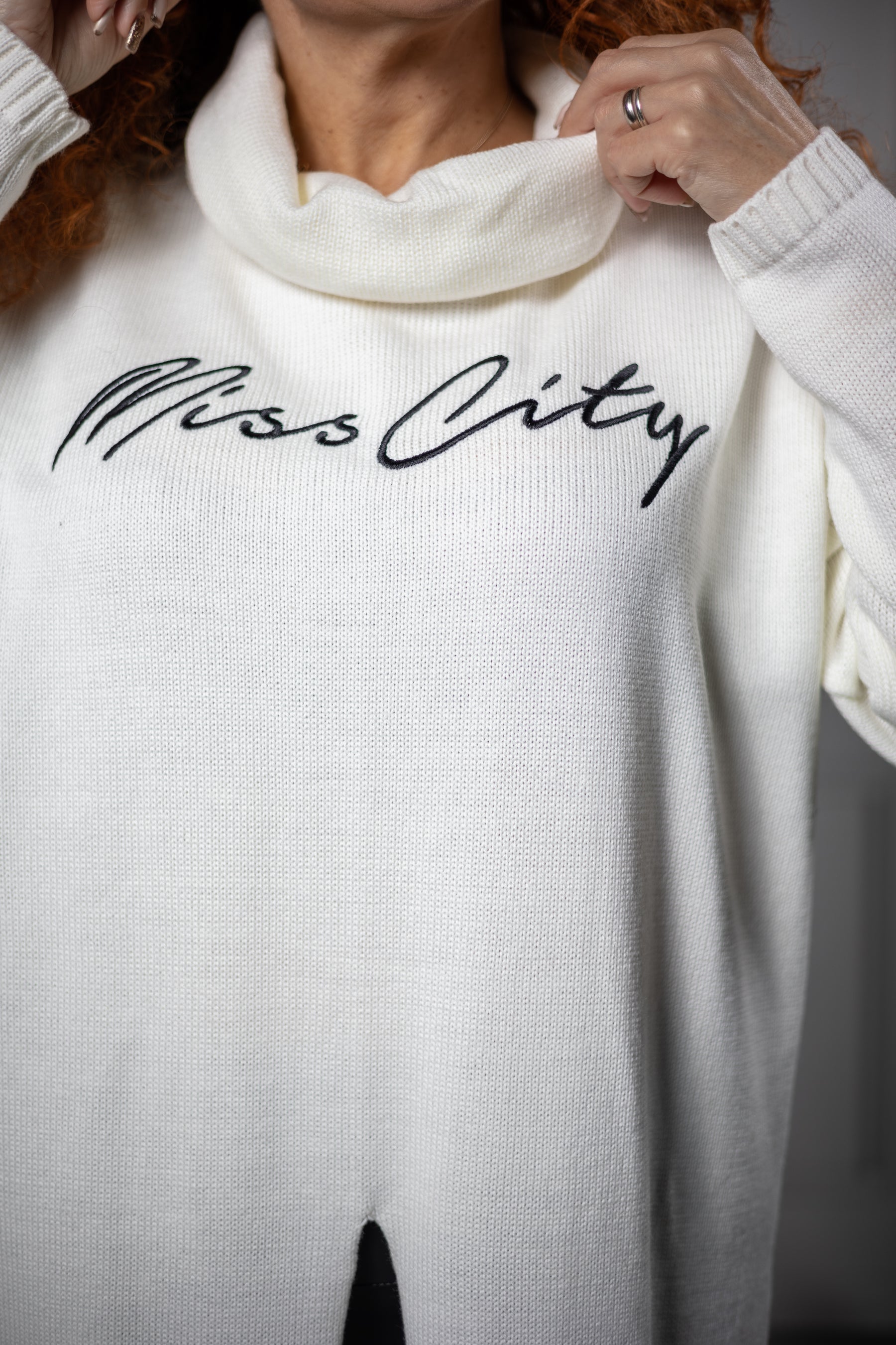 Split Front Maxi Jumper Justi White