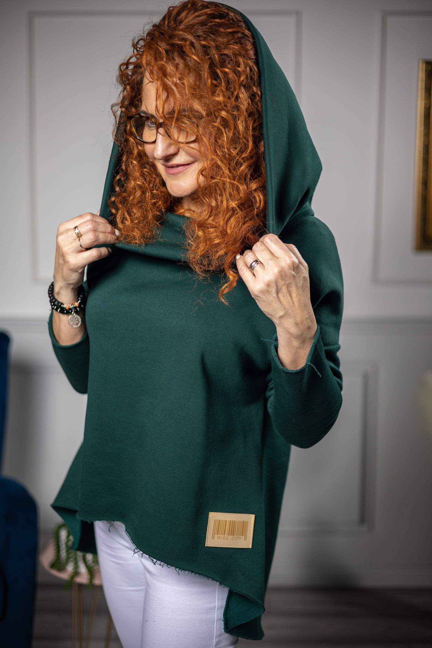 Cotton Hooded Sweatshirt Capp Green