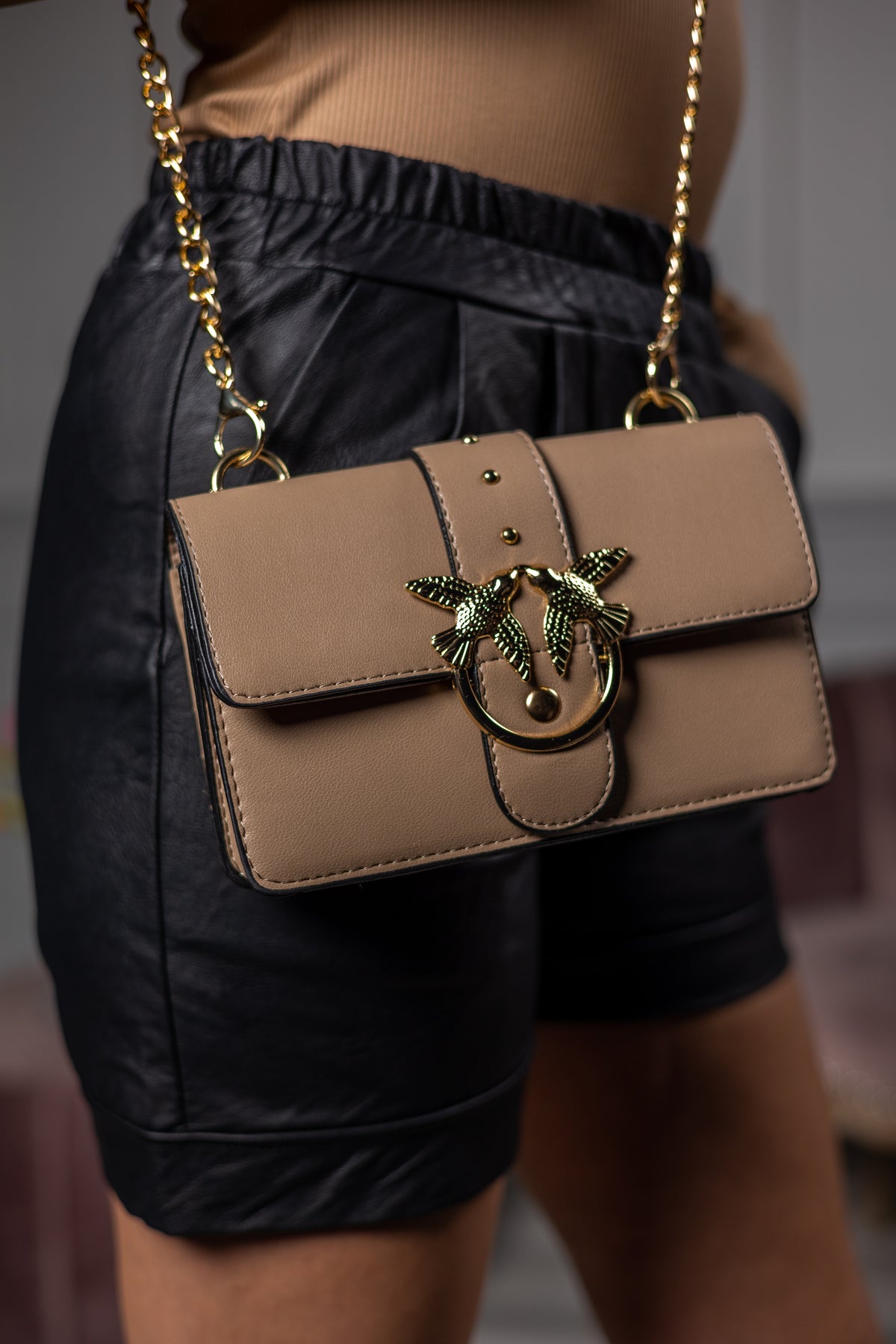 Faux Leather Handbag Ingo Camel