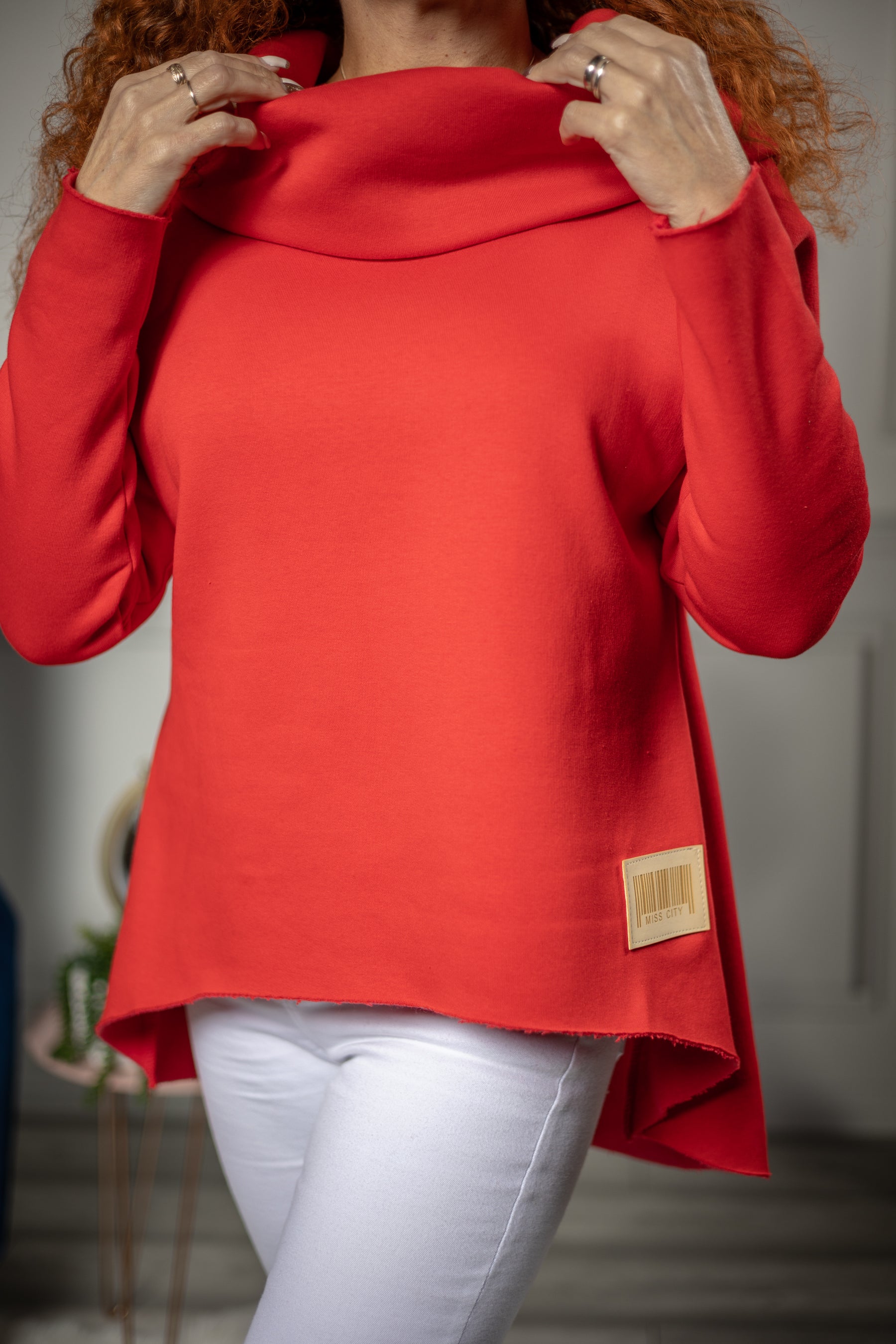 Cotton Hooded Sweatshirt Capp Red