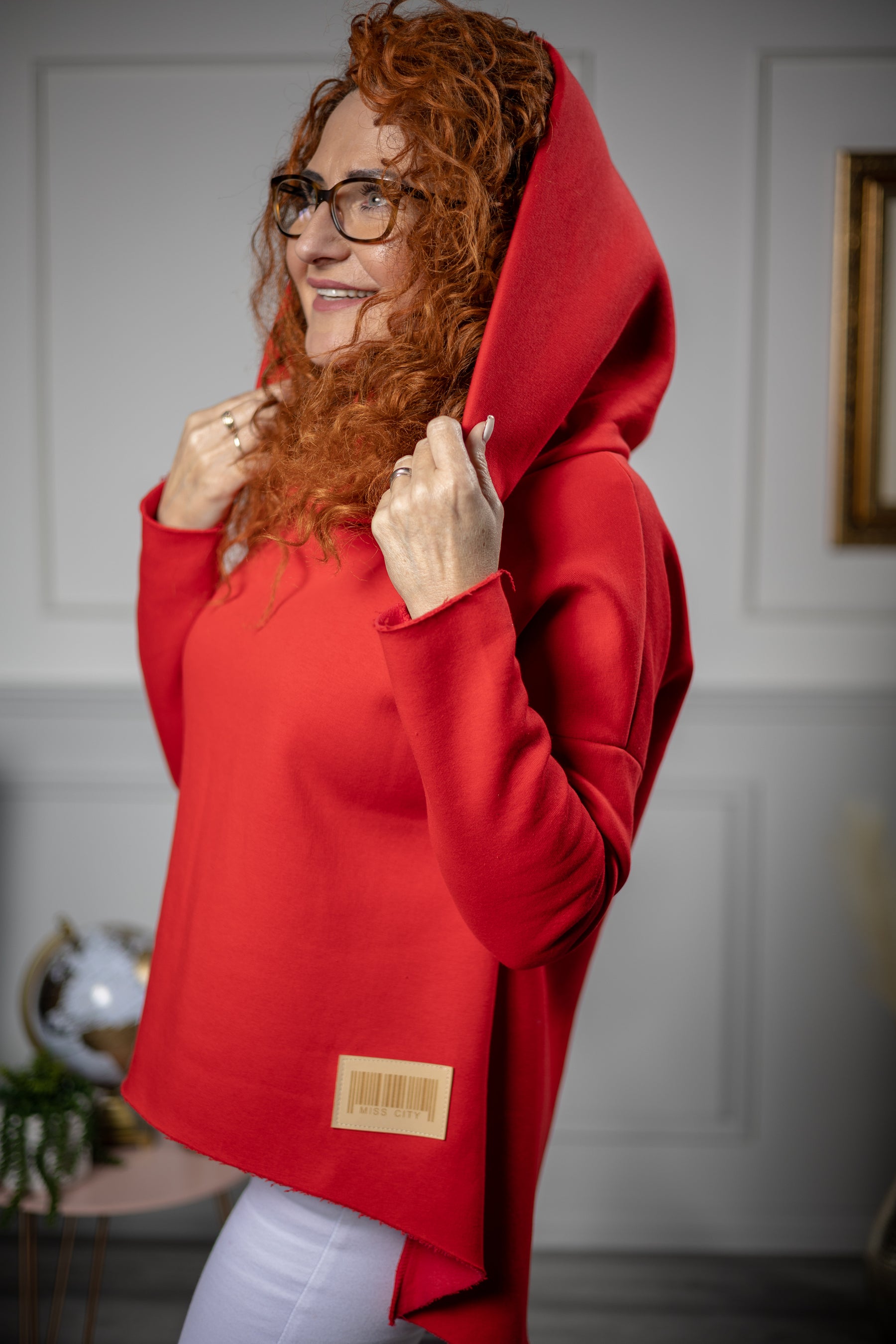 Cotton Hooded Sweatshirt Capp Red