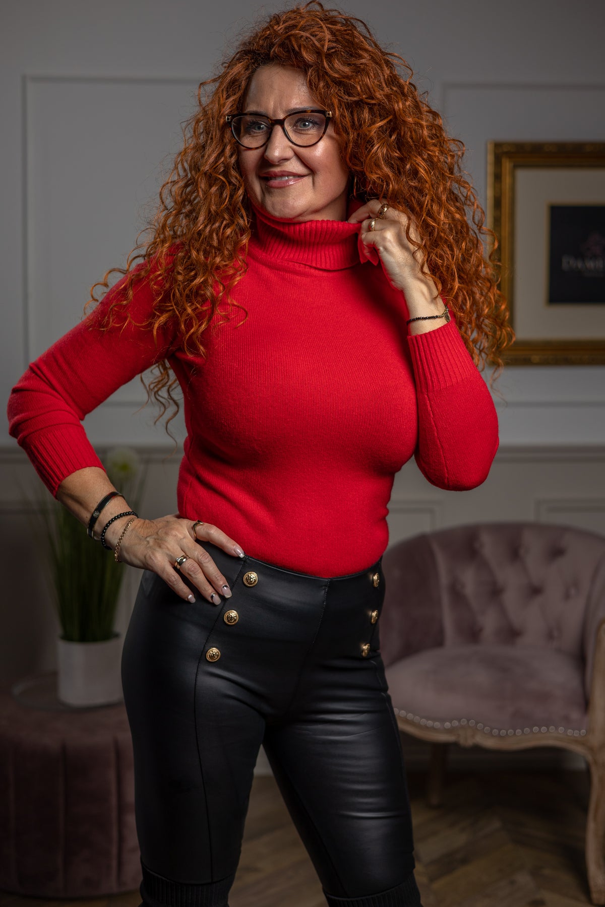 Turtleneck Jumper Rocha Red