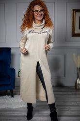 Knitted Maxi Jumper Justi Beige