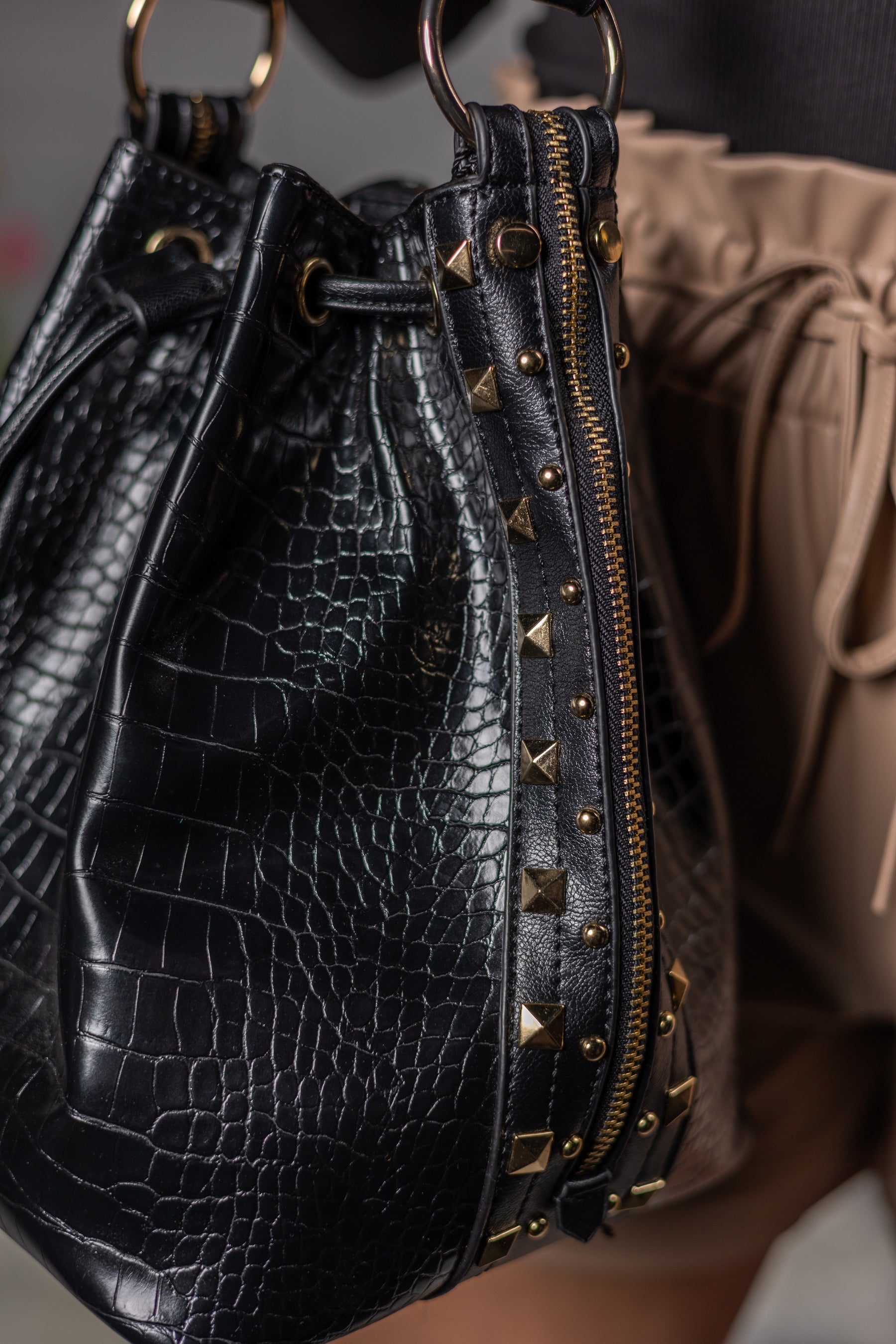Stunning Studded Handbag Monari Black
