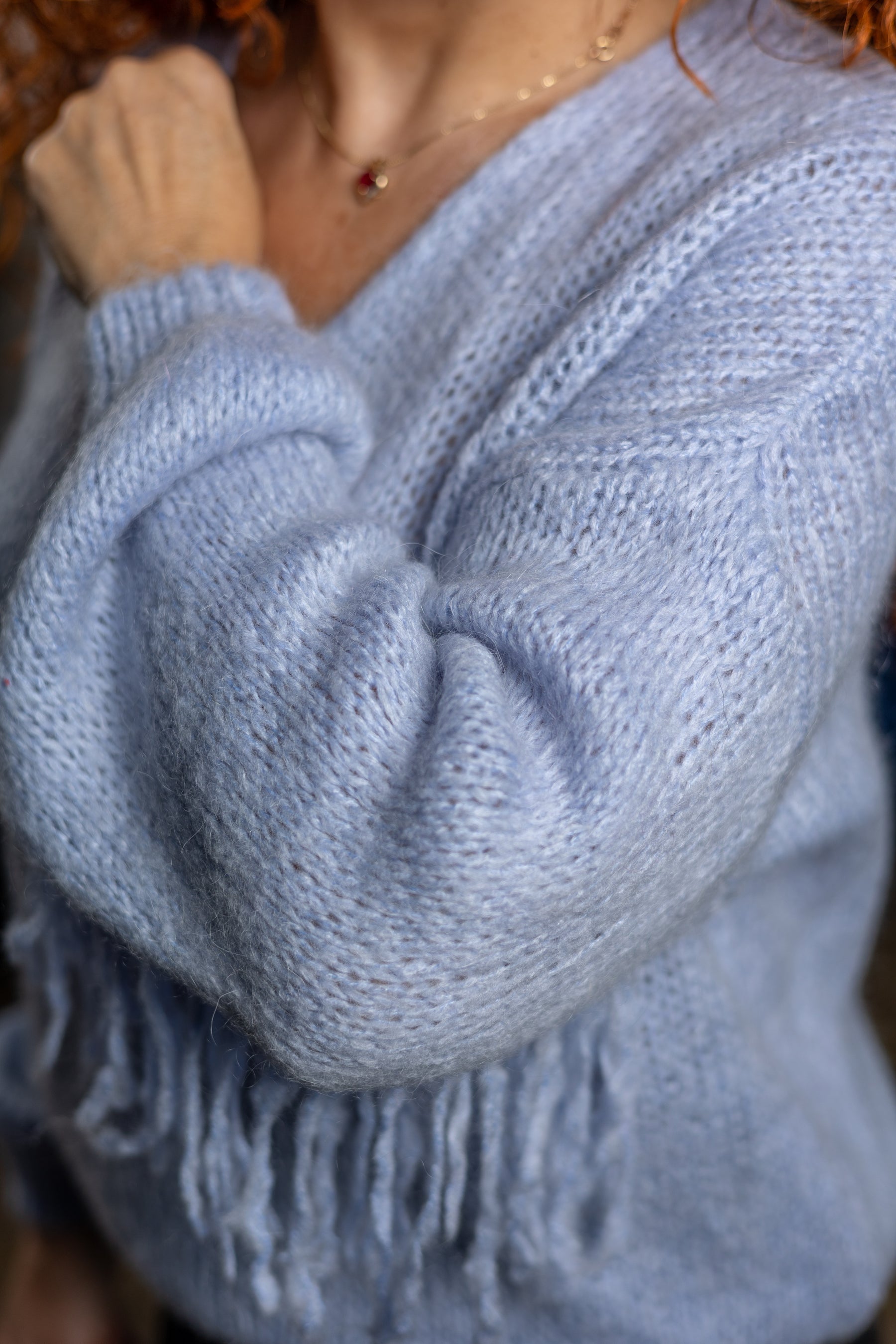 Knitted Jumper Frangia Baby Blue