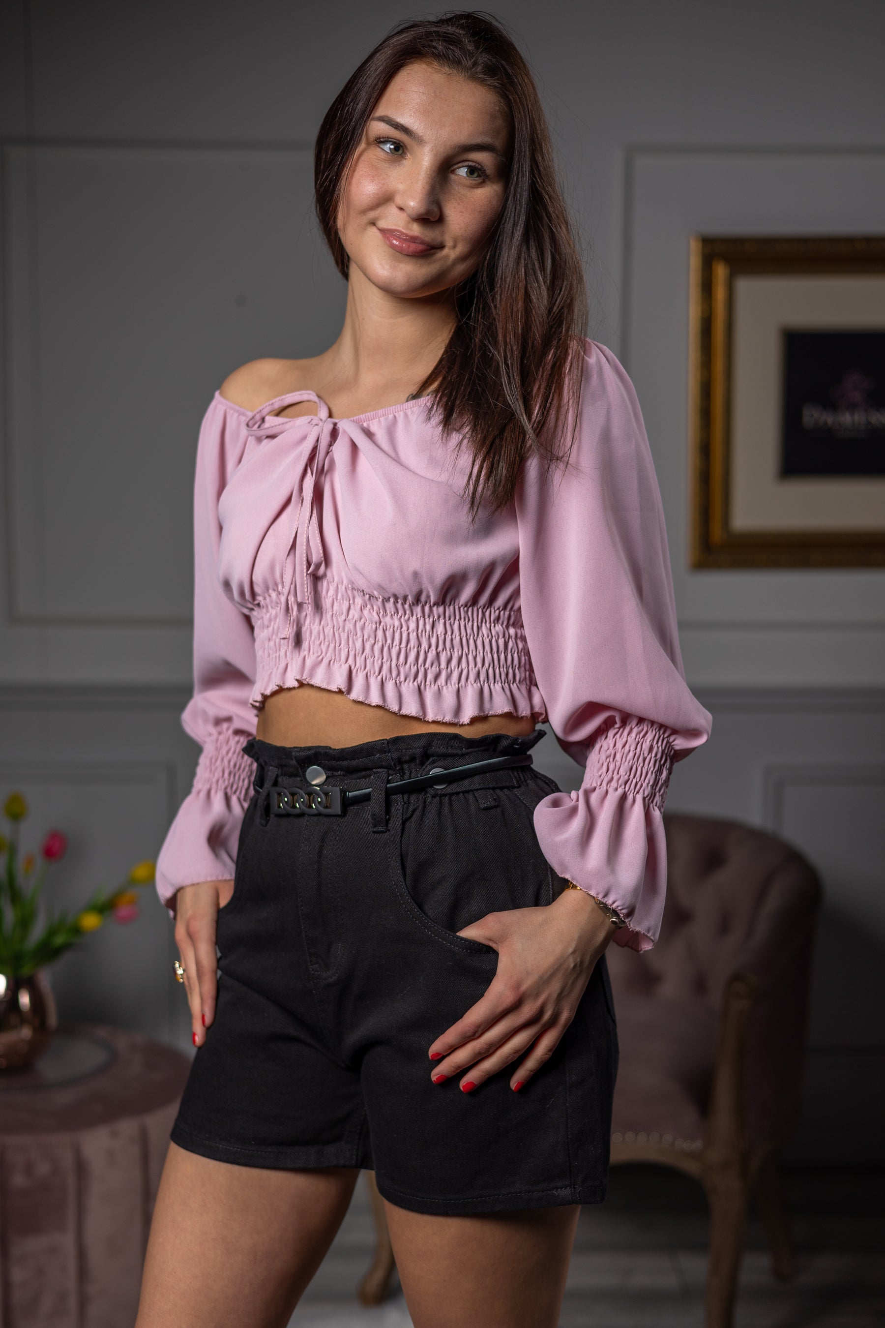 Flared Sleeves Blouse Cyndi Pink