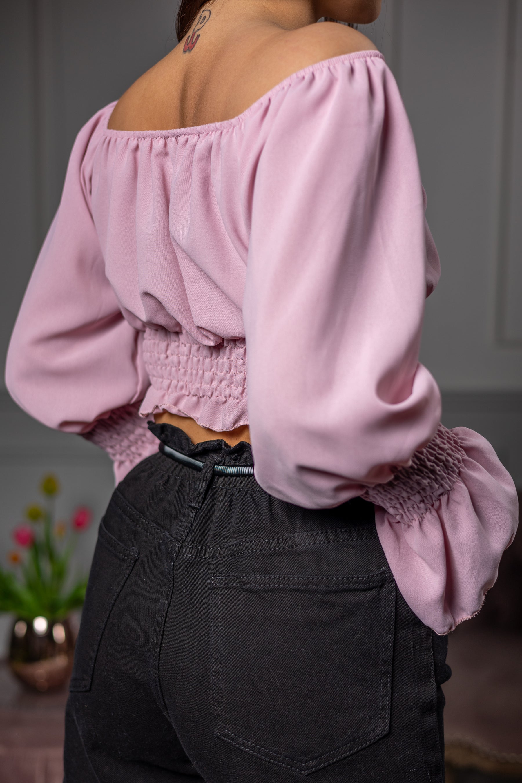 Flared Sleeves Blouse Cyndi Pink