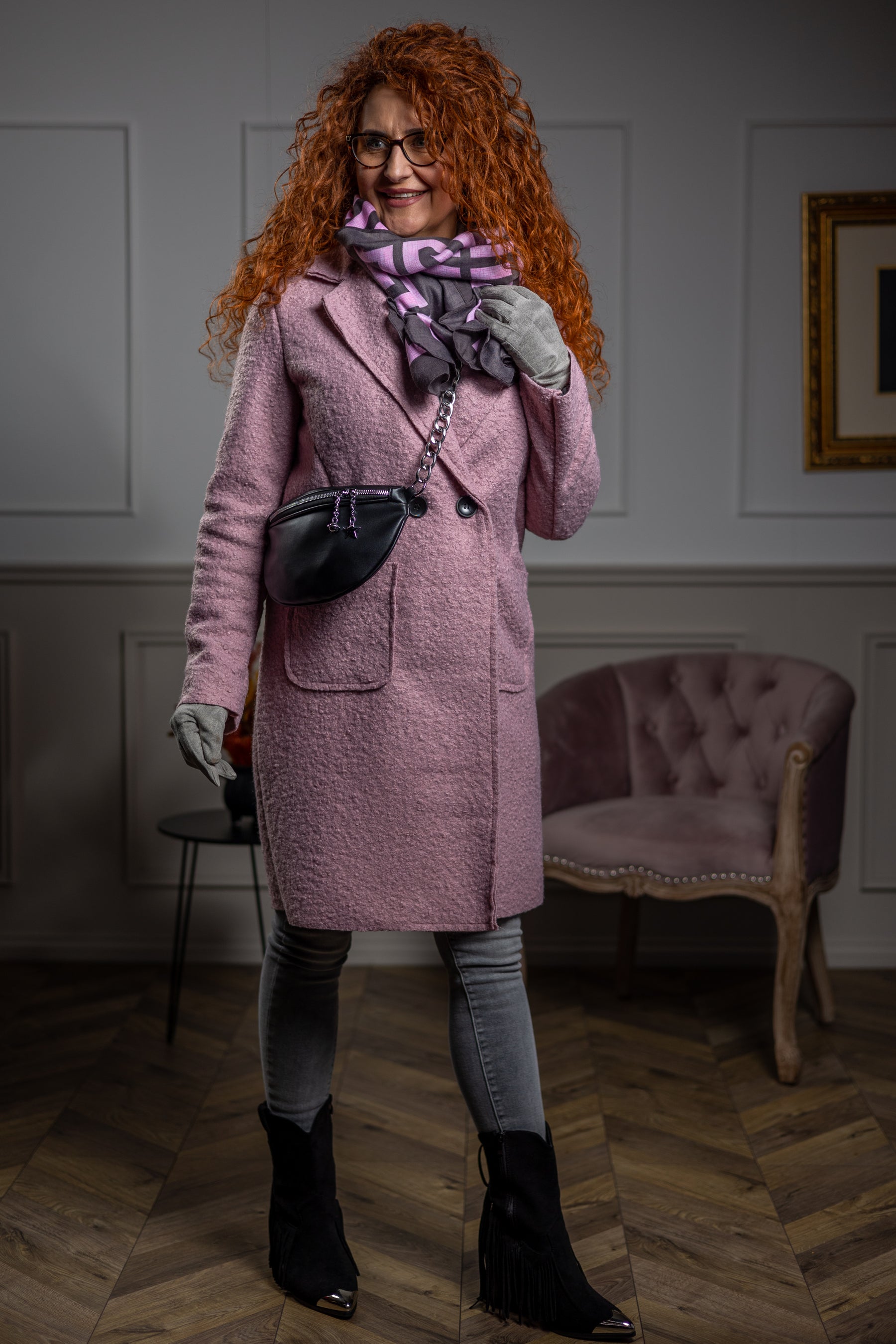 Bouclé Blazer Coat Kaya Pink